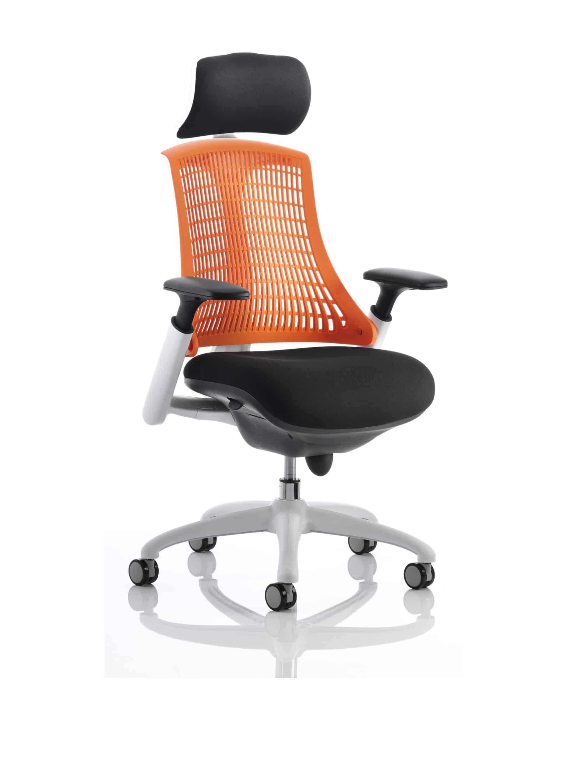 Flex Medium Back White Frame Task Operator Office Chair with Arms - Image 23