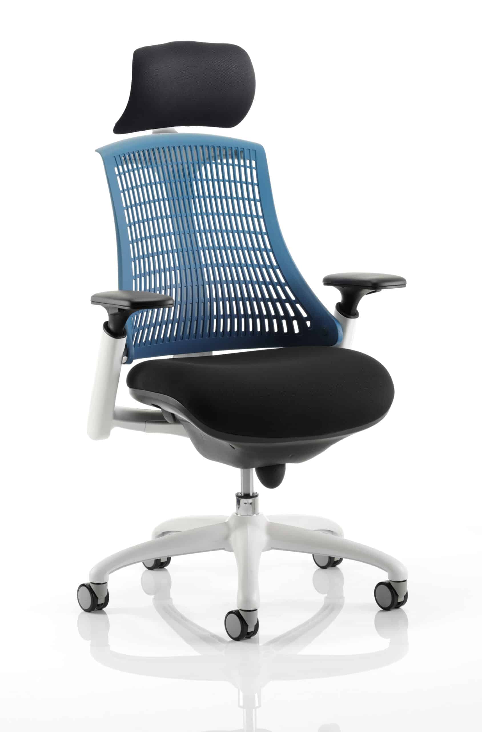 Flex Medium Back White Frame Task Operator Office Chair with Arms - Image 25