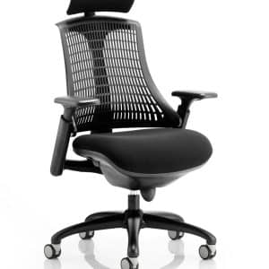 Flex Medium Back Black Frame Task Operator Office Chair with Arms