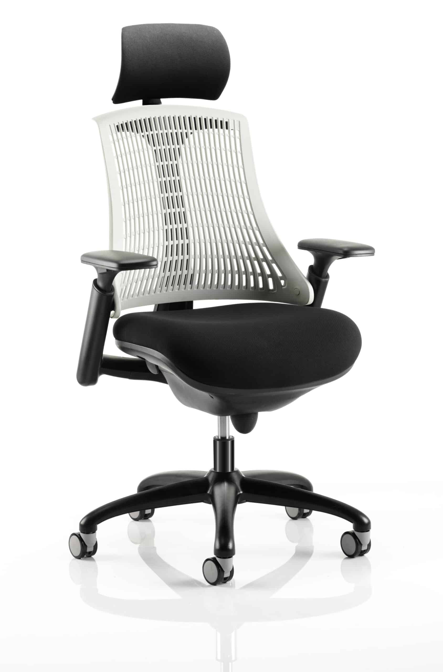 Flex Medium Back Black Frame Task Operator Office Chair with Arms - Image 3
