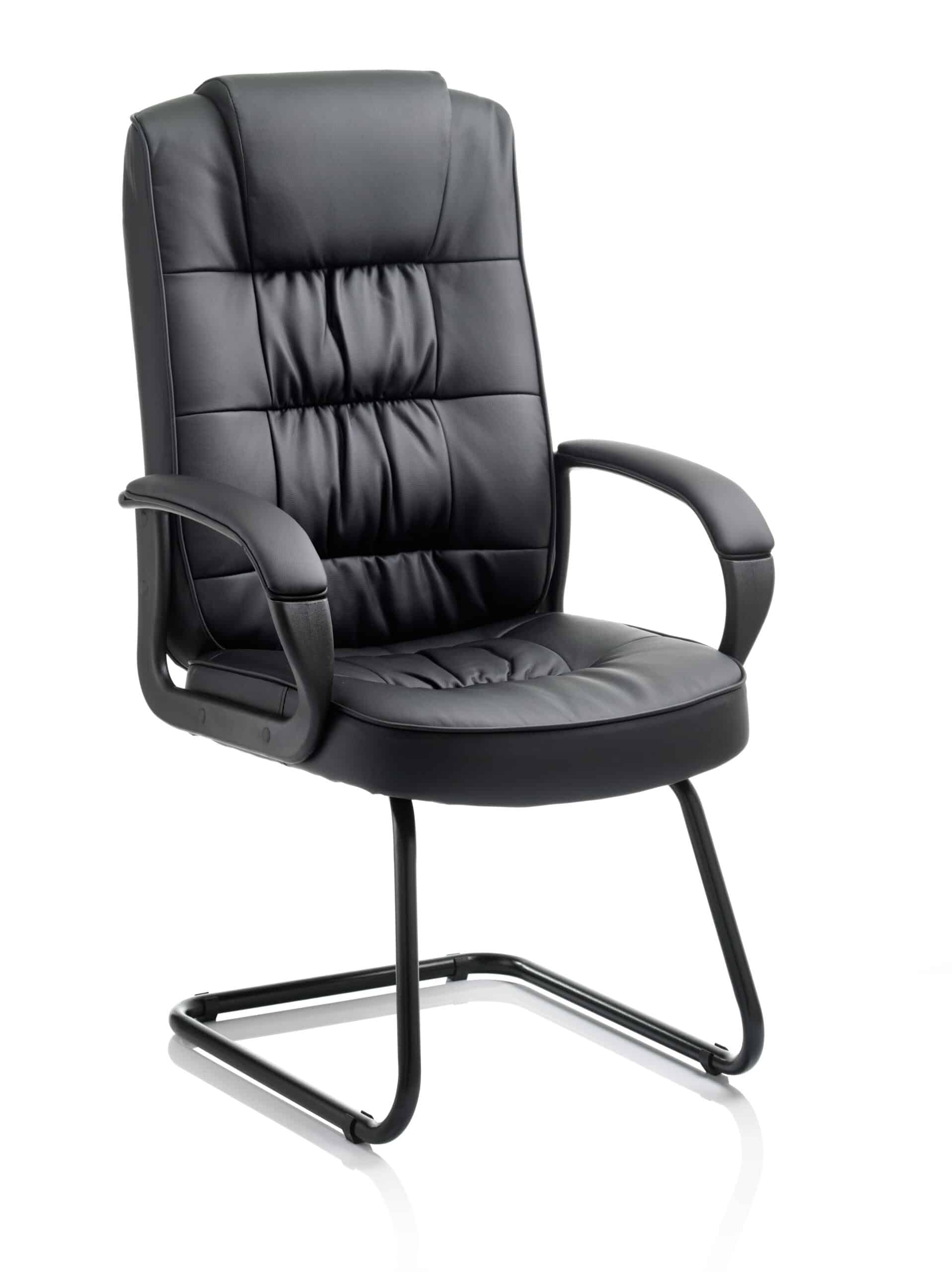 Moore Deluxe High Back Black Cantilever Visitor Chair with Arms - Image 9