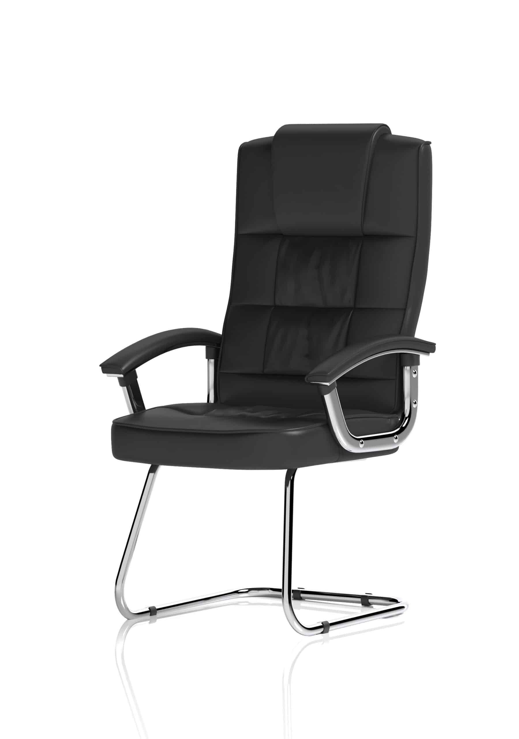 Moore Deluxe High Back Black Cantilever Visitor Chair with Arms - Image 3