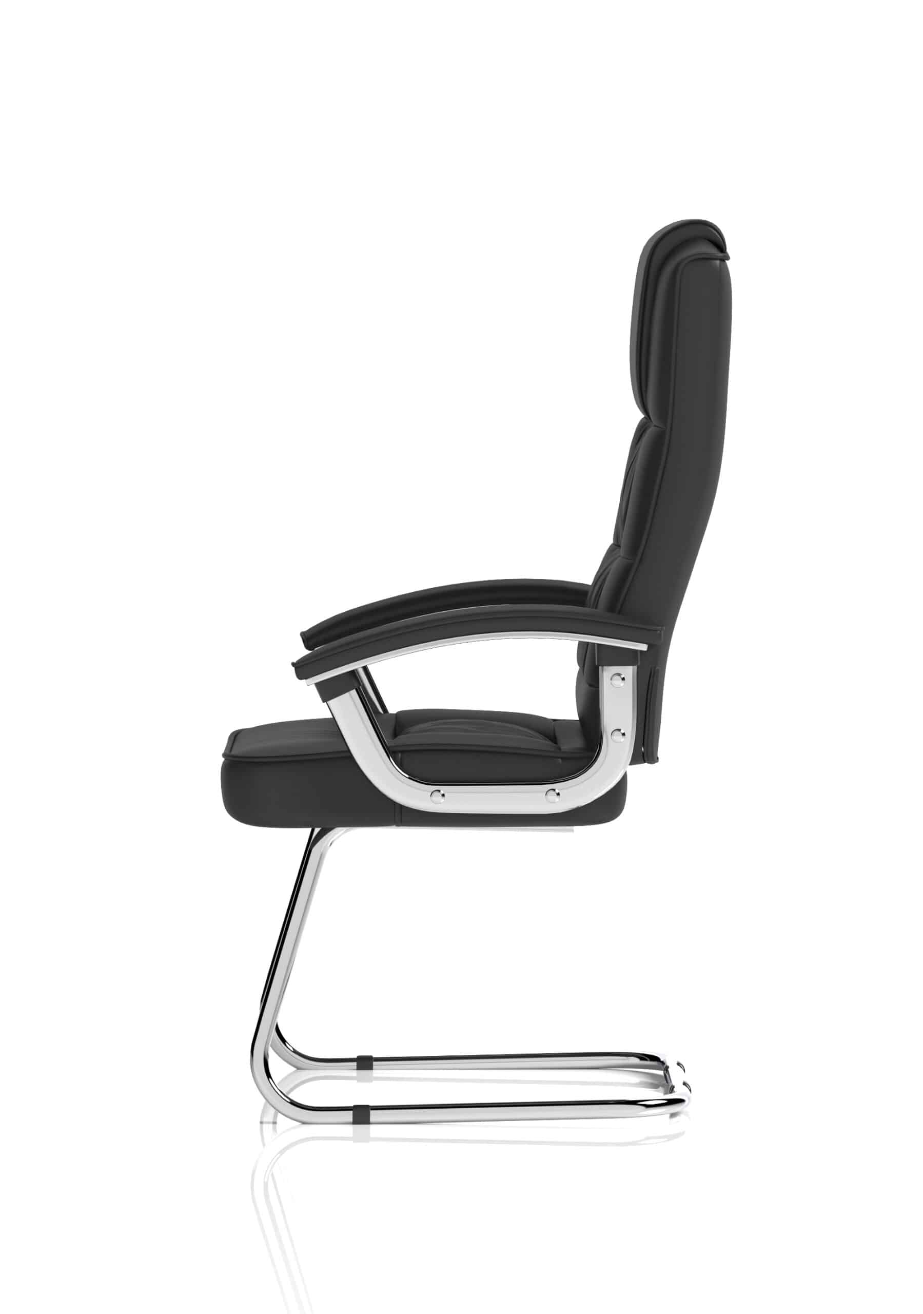 Moore Deluxe High Back Black Cantilever Visitor Chair with Arms - Image 4