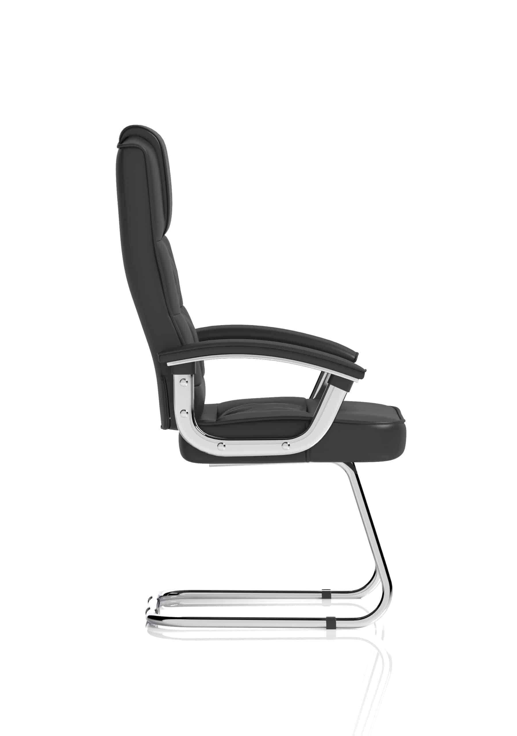 Moore Deluxe High Back Black Cantilever Visitor Chair with Arms - Image 8