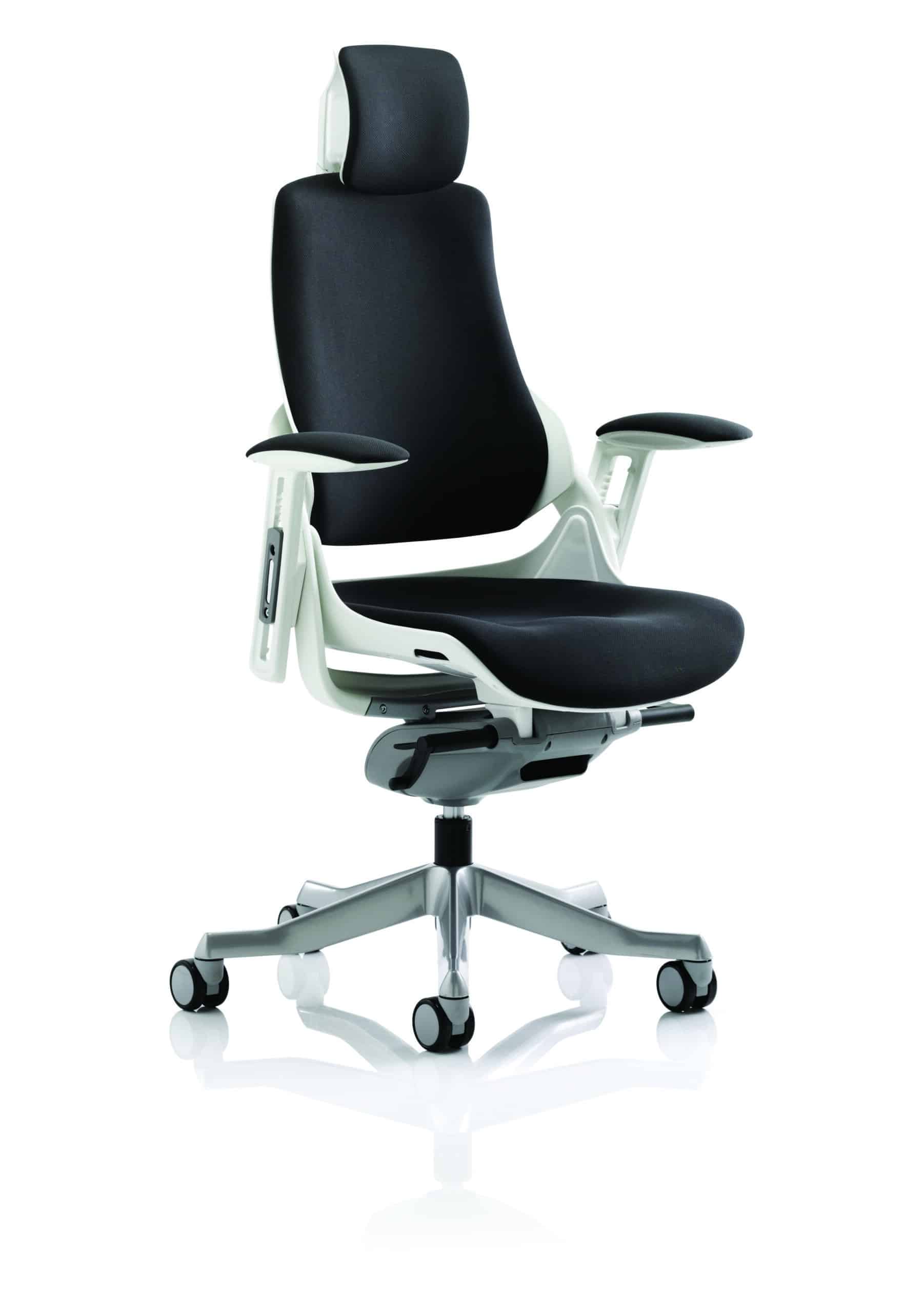 Zure High Back White Shell Executive Office Chair with Arms - Image 25