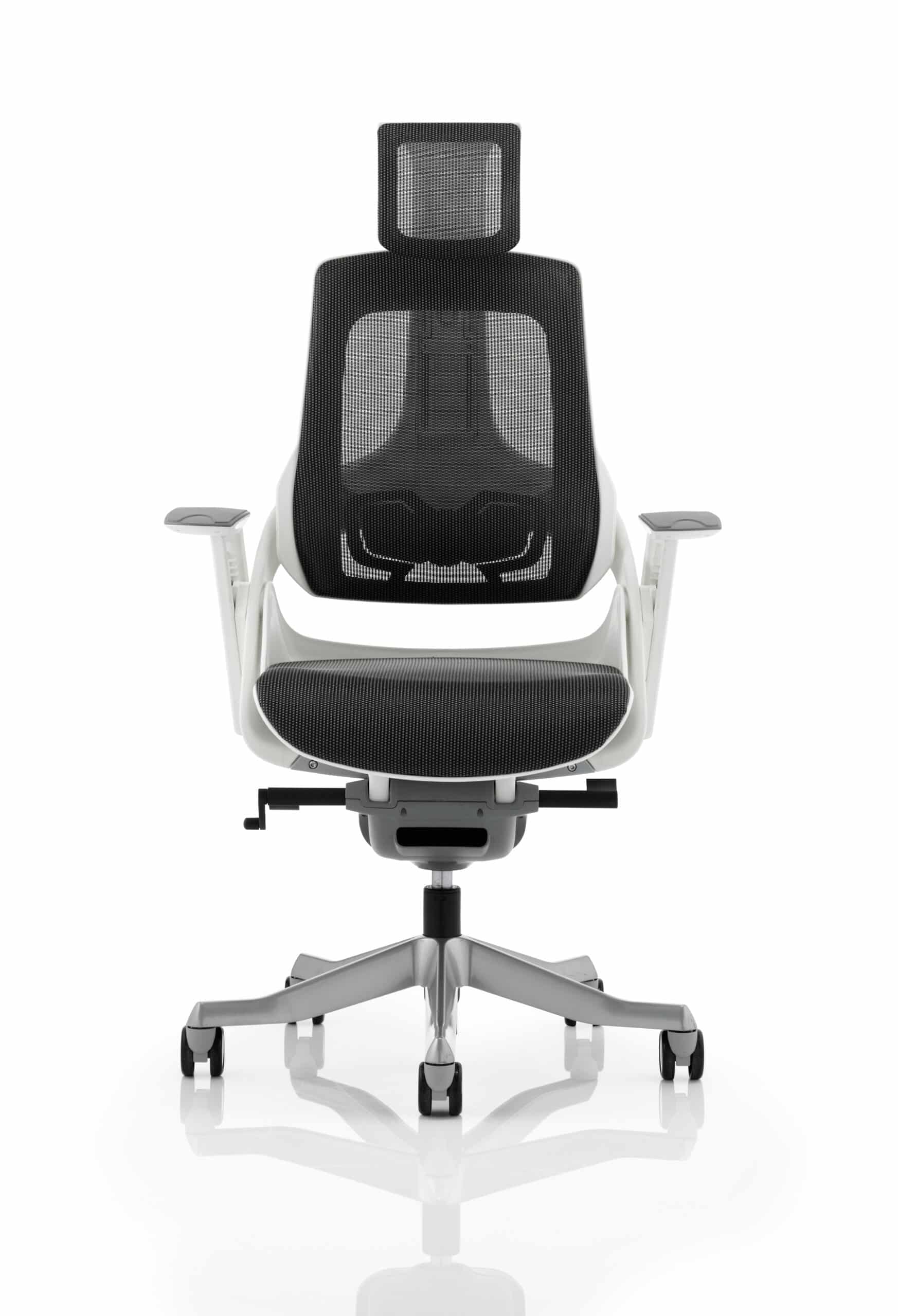 Zure High Back White Shell Executive Office Chair with Arms - Image 33
