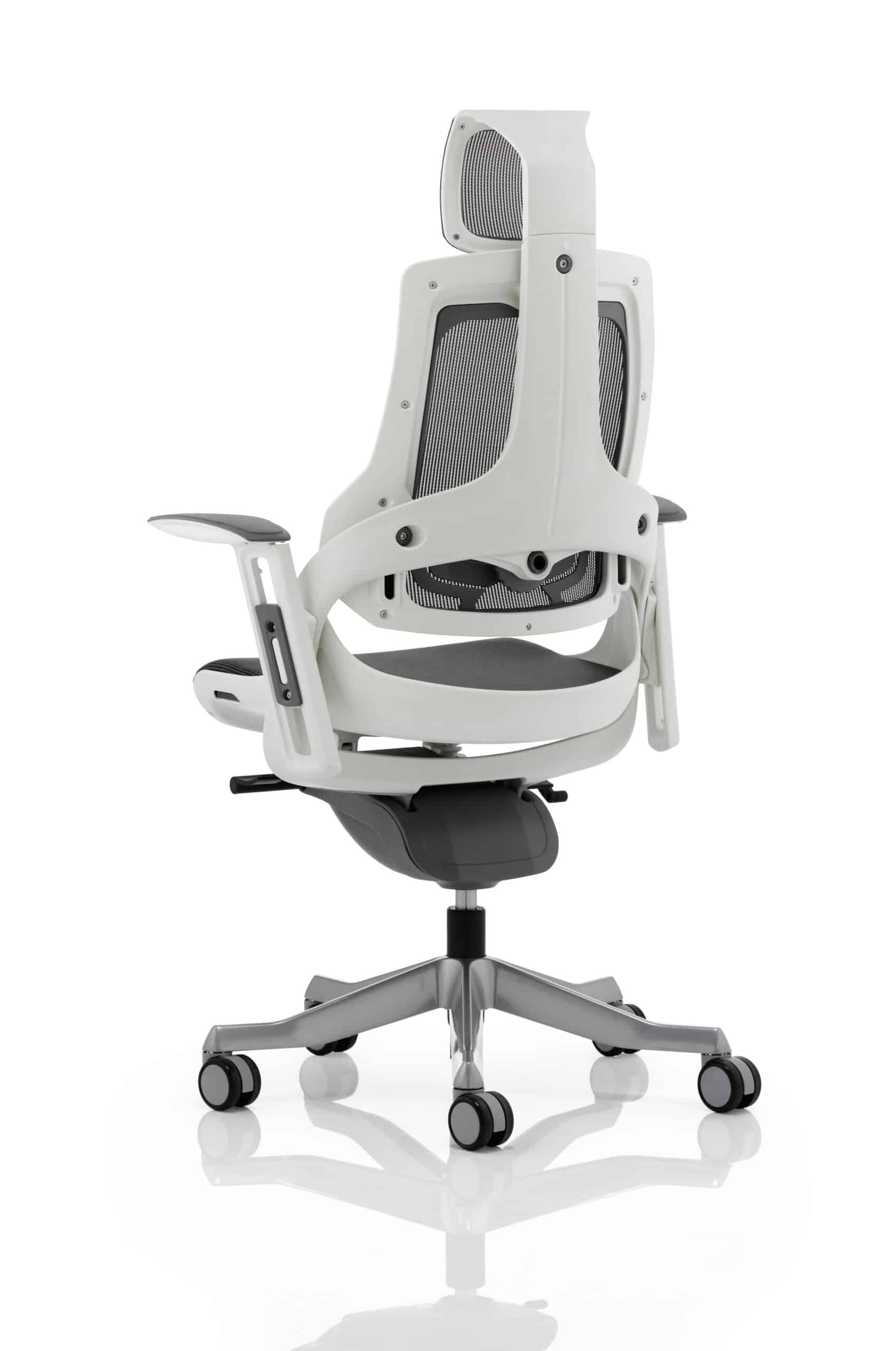 Zure High Back White Shell Executive Office Chair with Arms - Image 34