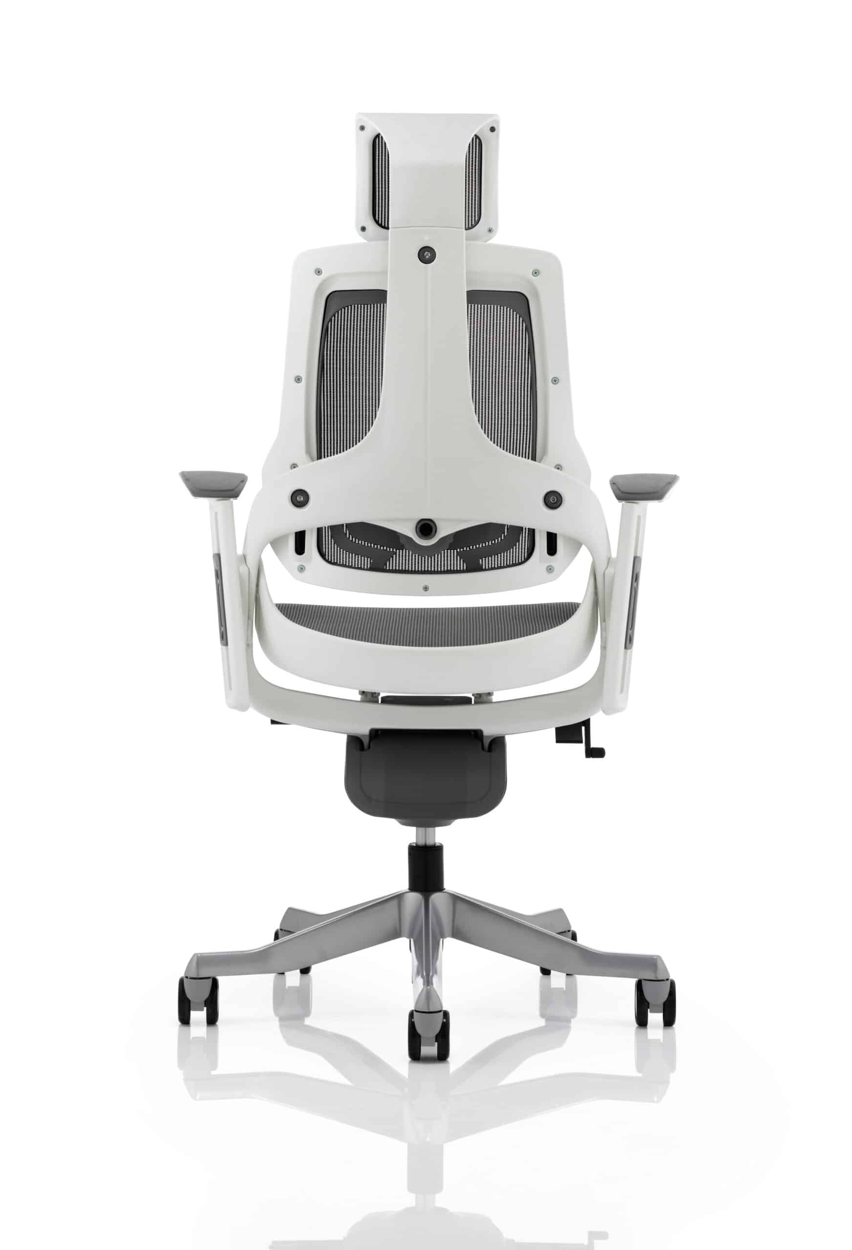 Zure High Back White Shell Executive Office Chair with Arms - Image 35