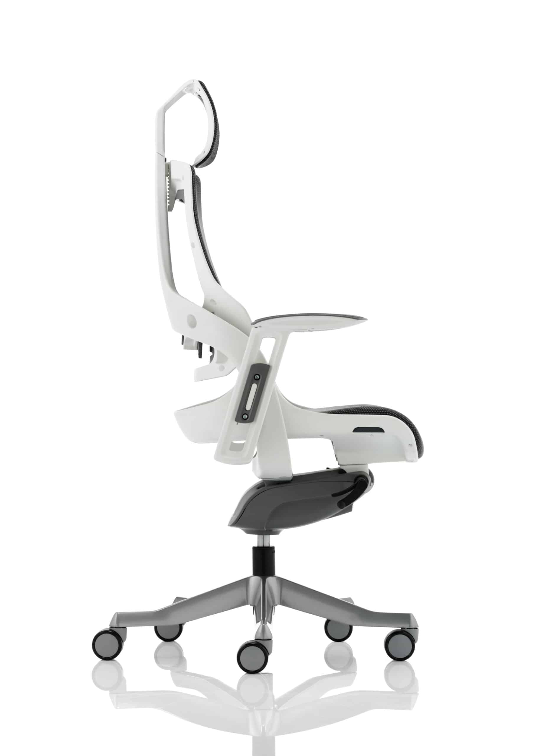 Zure High Back White Shell Executive Office Chair with Arms - Image 36