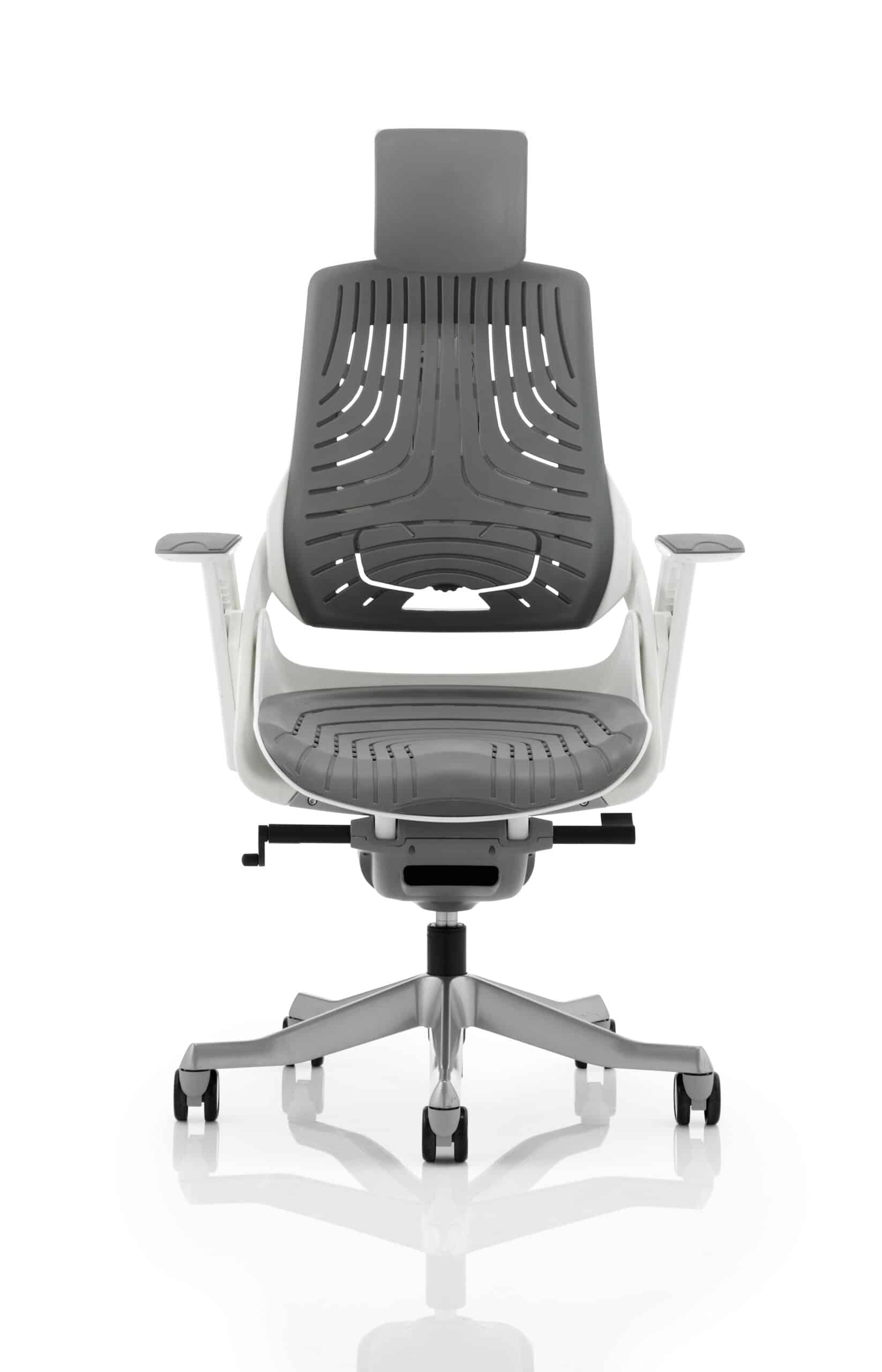 Zure High Back White Shell Executive Office Chair with Arms - Image 39