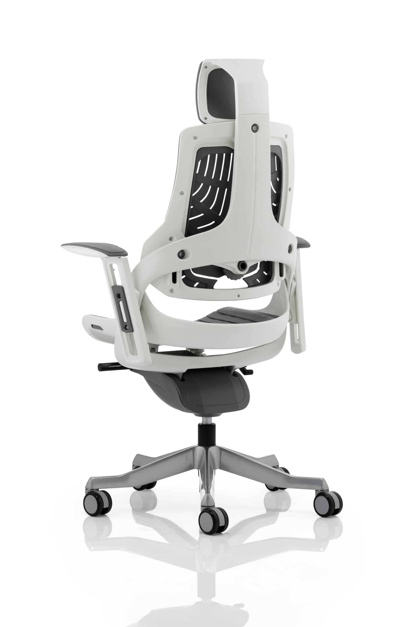 Zure High Back White Shell Executive Office Chair with Arms - Image 40