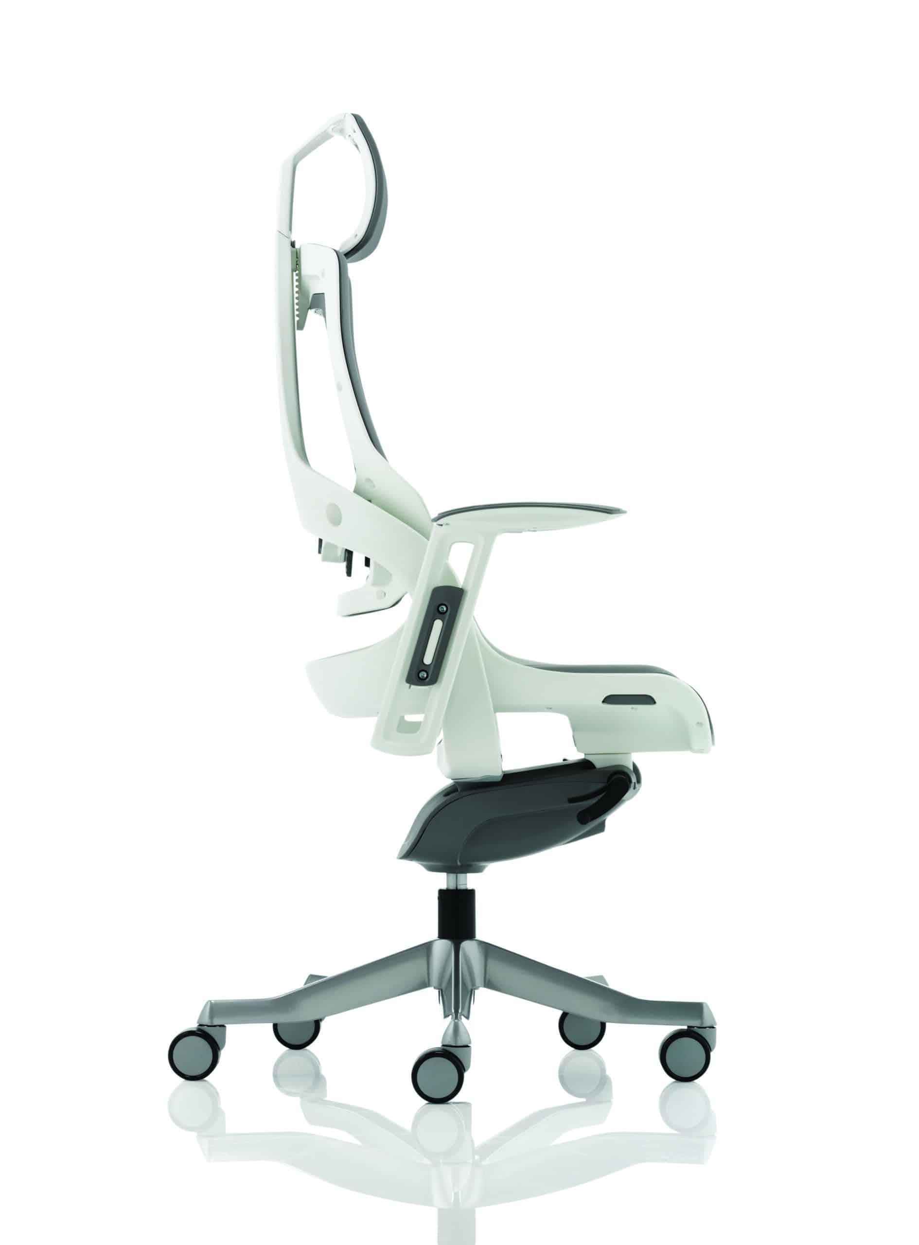 Zure High Back White Shell Executive Office Chair with Arms - Image 42