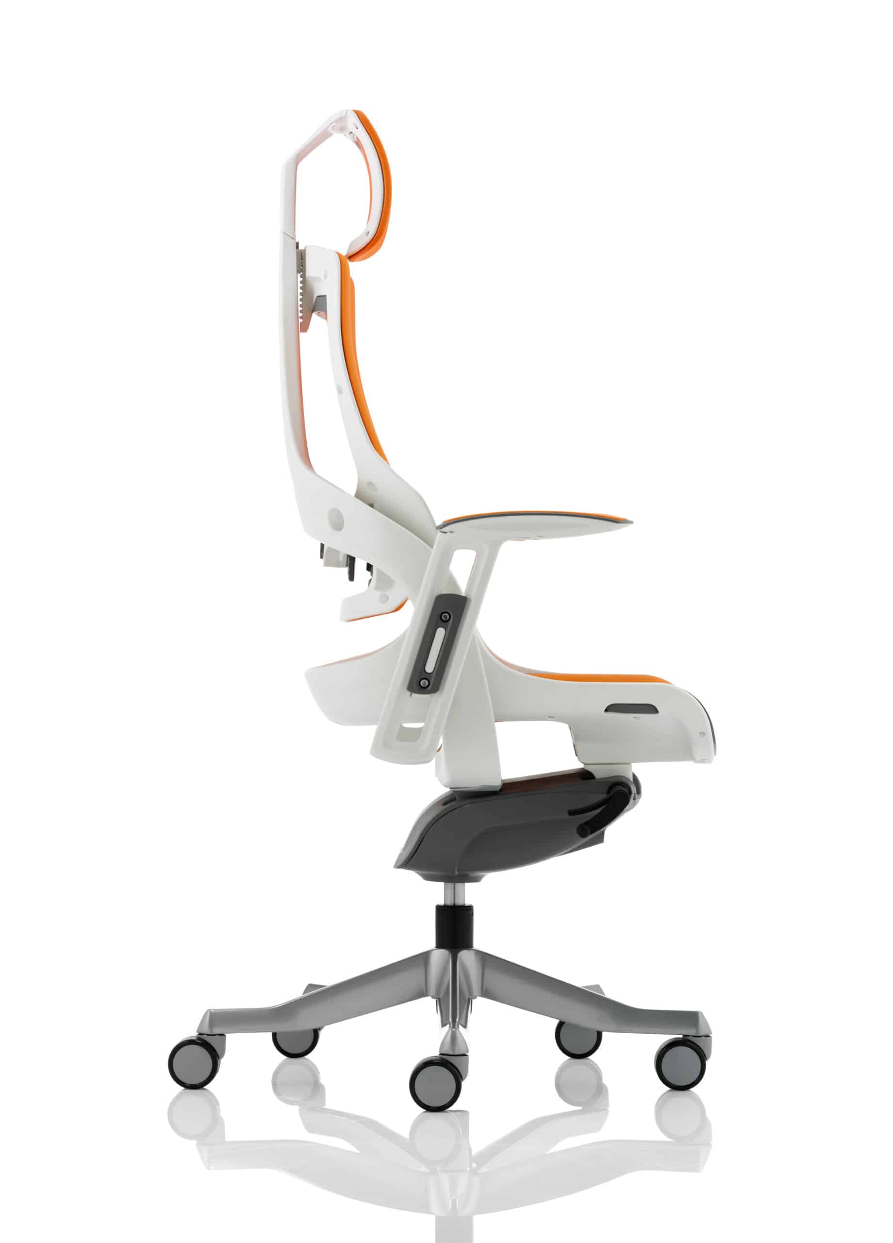 Zure High Back White Shell Executive Office Chair with Arms - Image 48