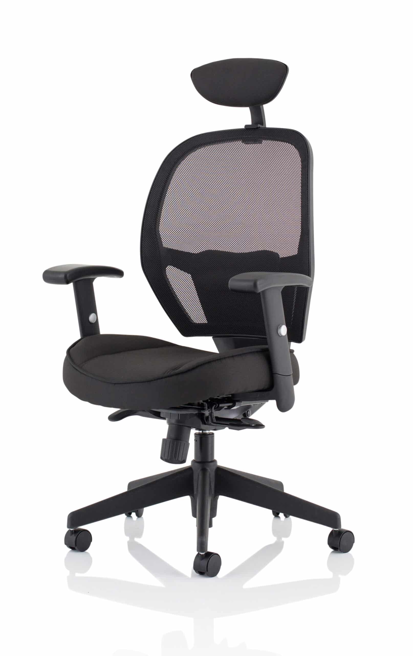 Denver High Mesh Back Black Task Operator Office Chair with Arms - Image 11