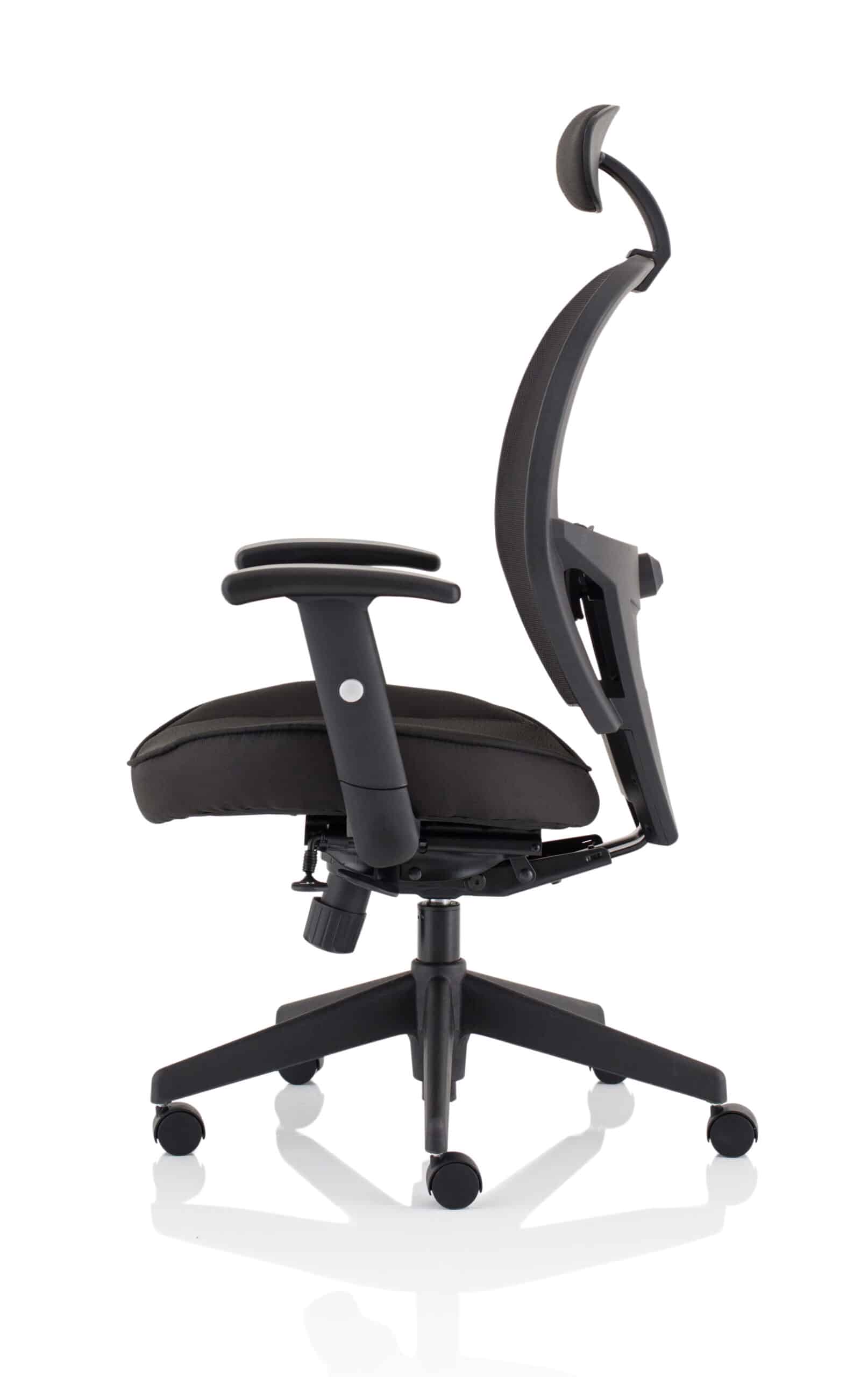 Denver High Mesh Back Black Task Operator Office Chair with Arms - Image 12