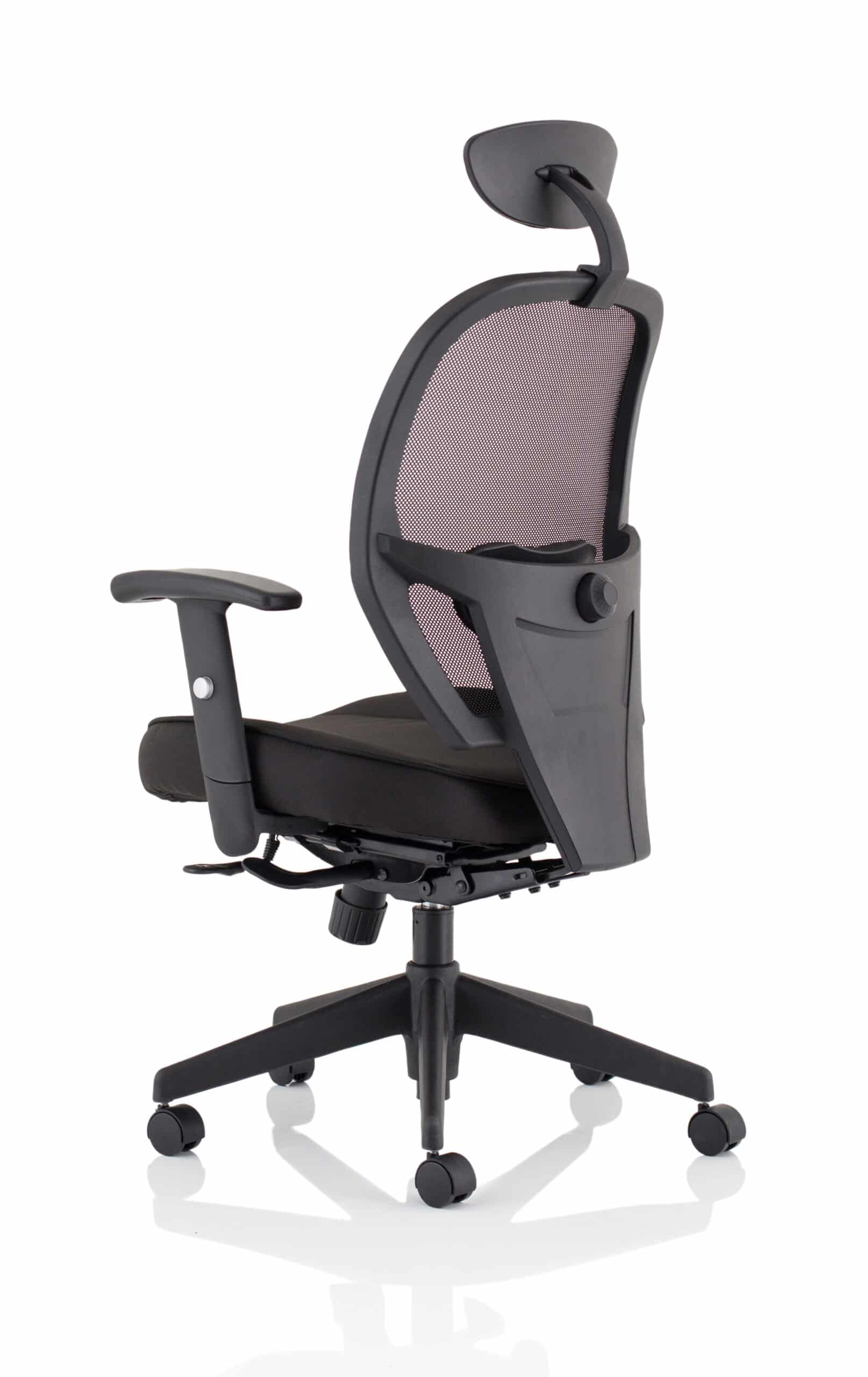 Denver High Mesh Back Black Task Operator Office Chair with Arms - Image 13