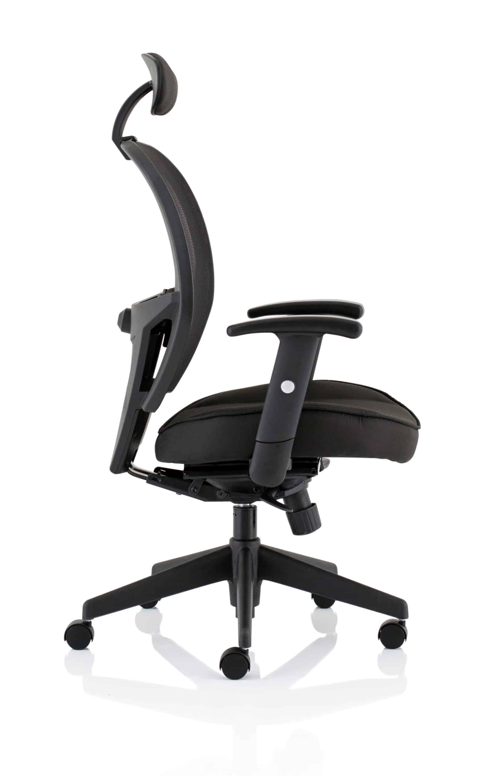Denver High Mesh Back Black Task Operator Office Chair with Arms - Image 16