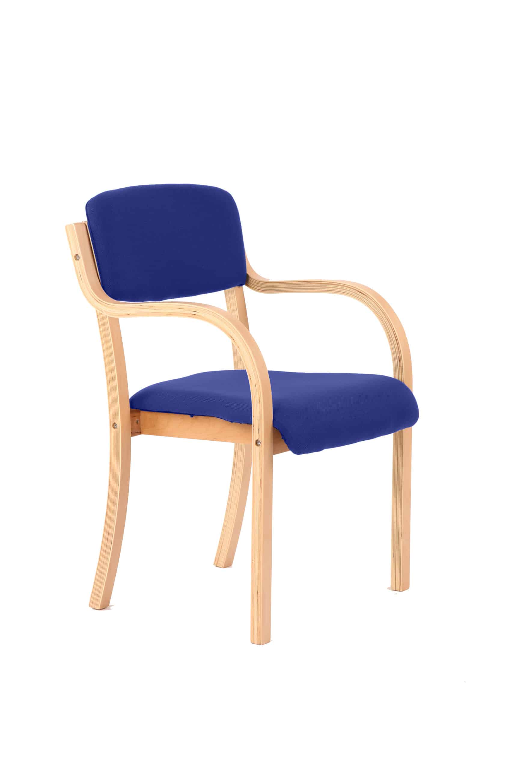 Madrid Wooden Frame Visitor Chair with Arms - Image 5