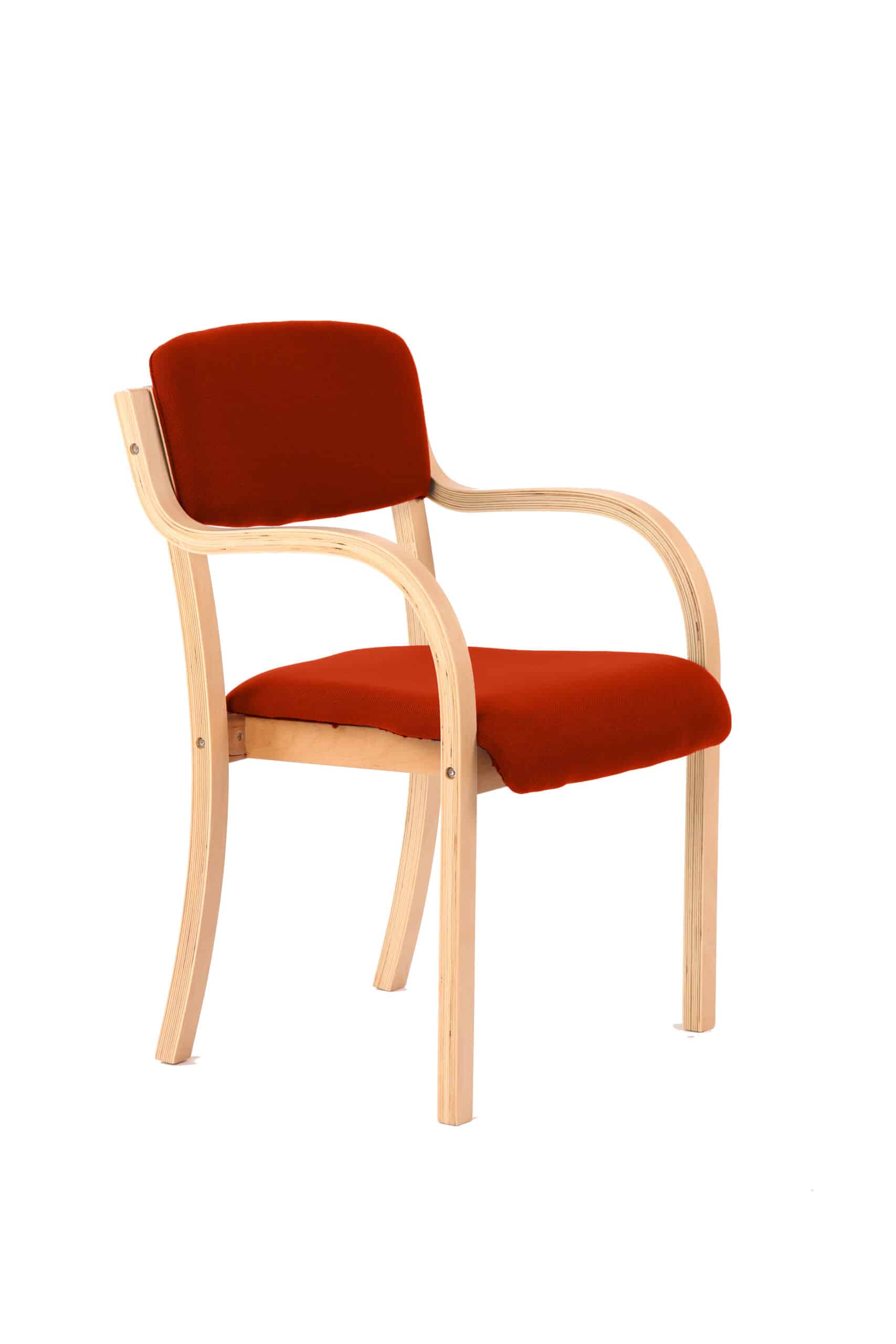 Madrid Wooden Frame Visitor Chair with Arms - Image 6