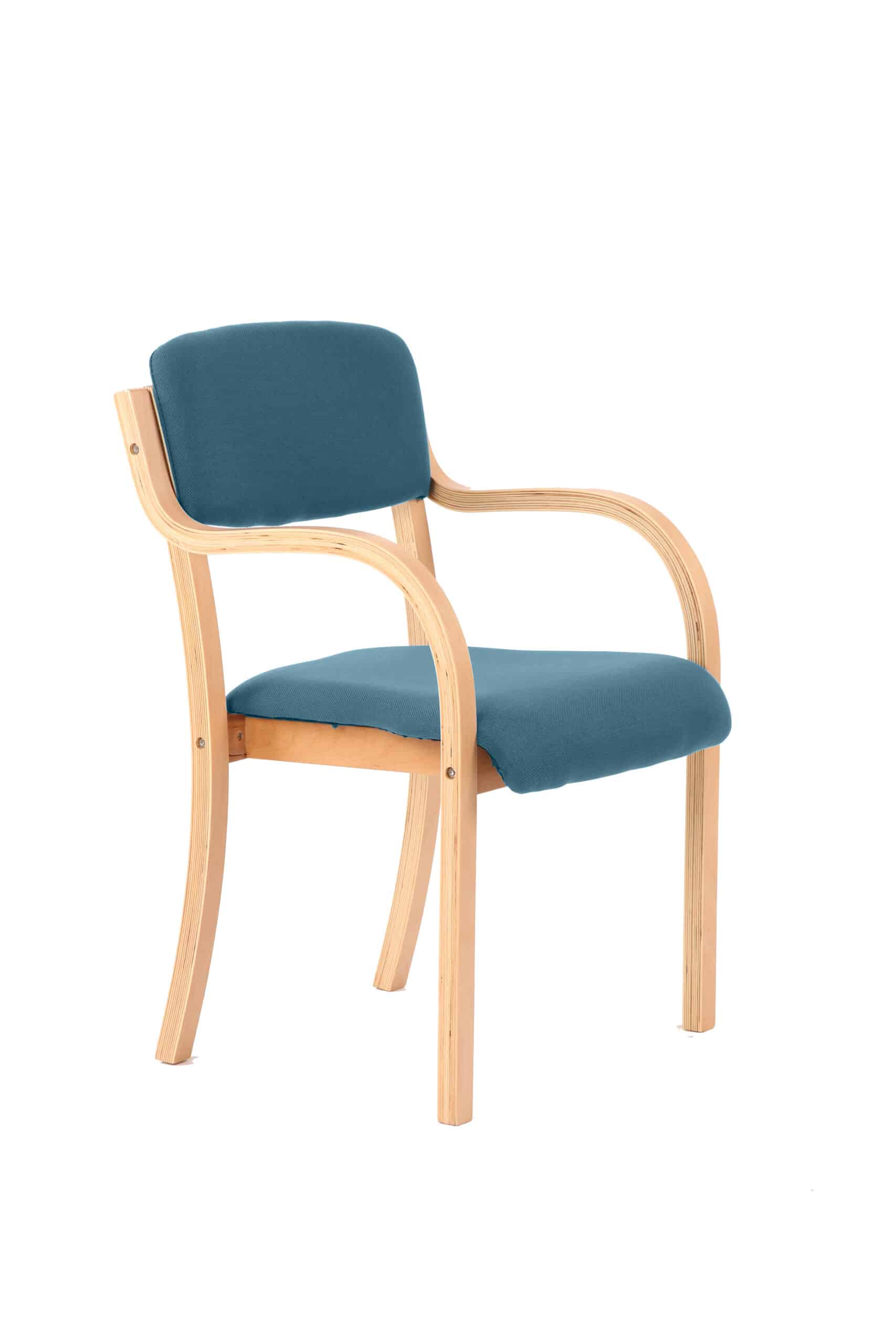 Madrid Wooden Frame Visitor Chair with Arms - Image 9