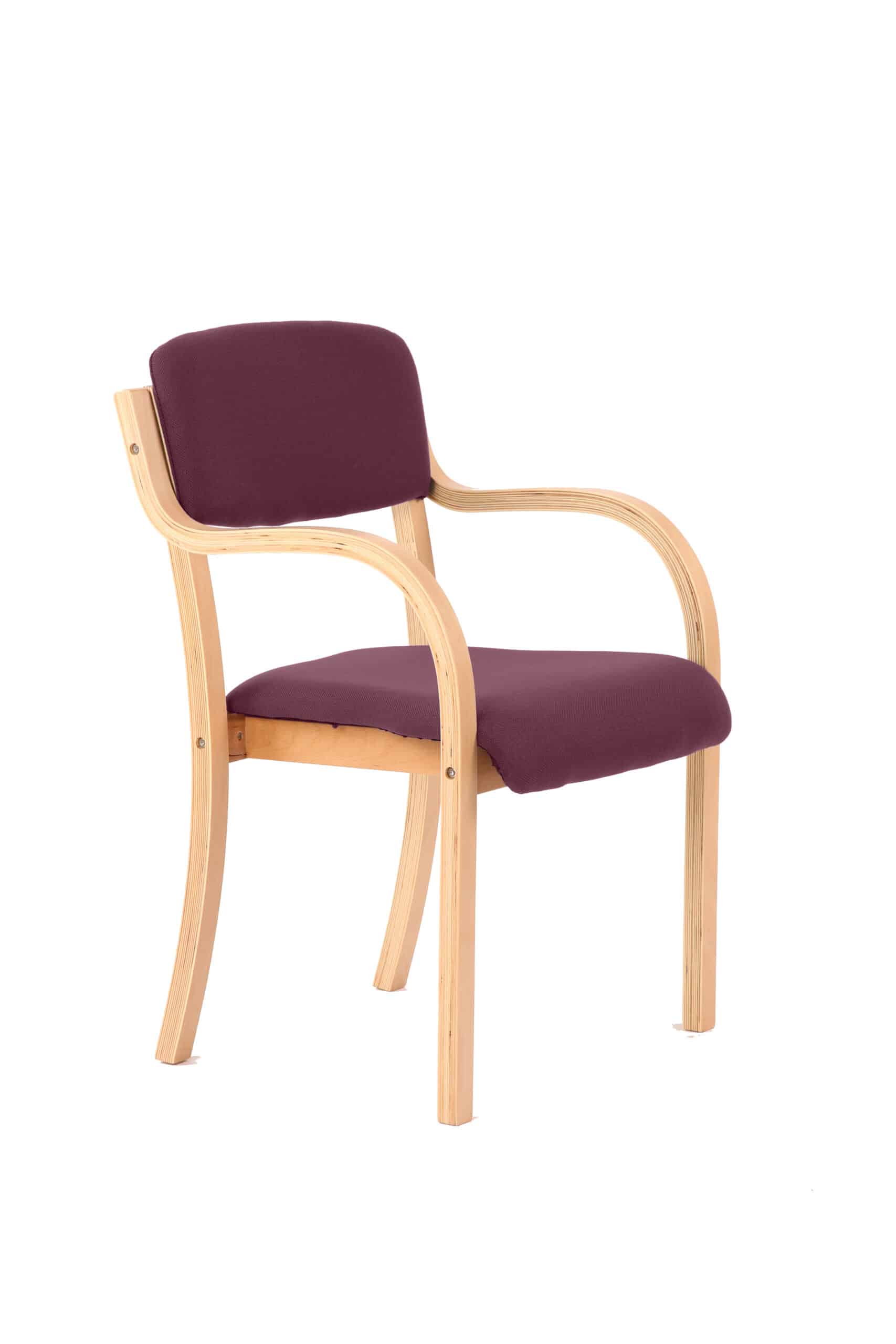 Madrid Wooden Frame Visitor Chair with Arms - Image 10