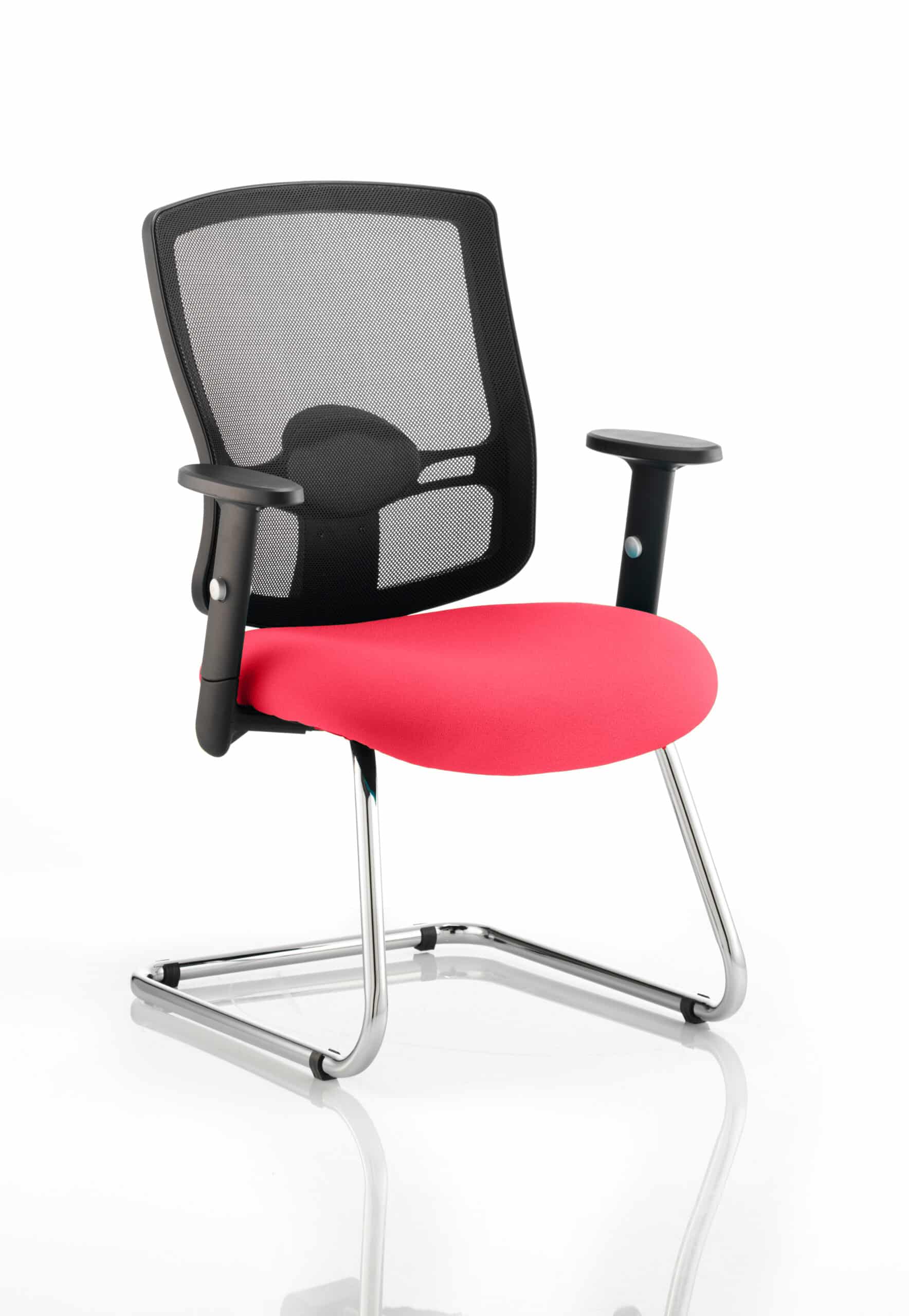 Portland Mesh Back Cantilever Visitor Chair with Arms - Image 9