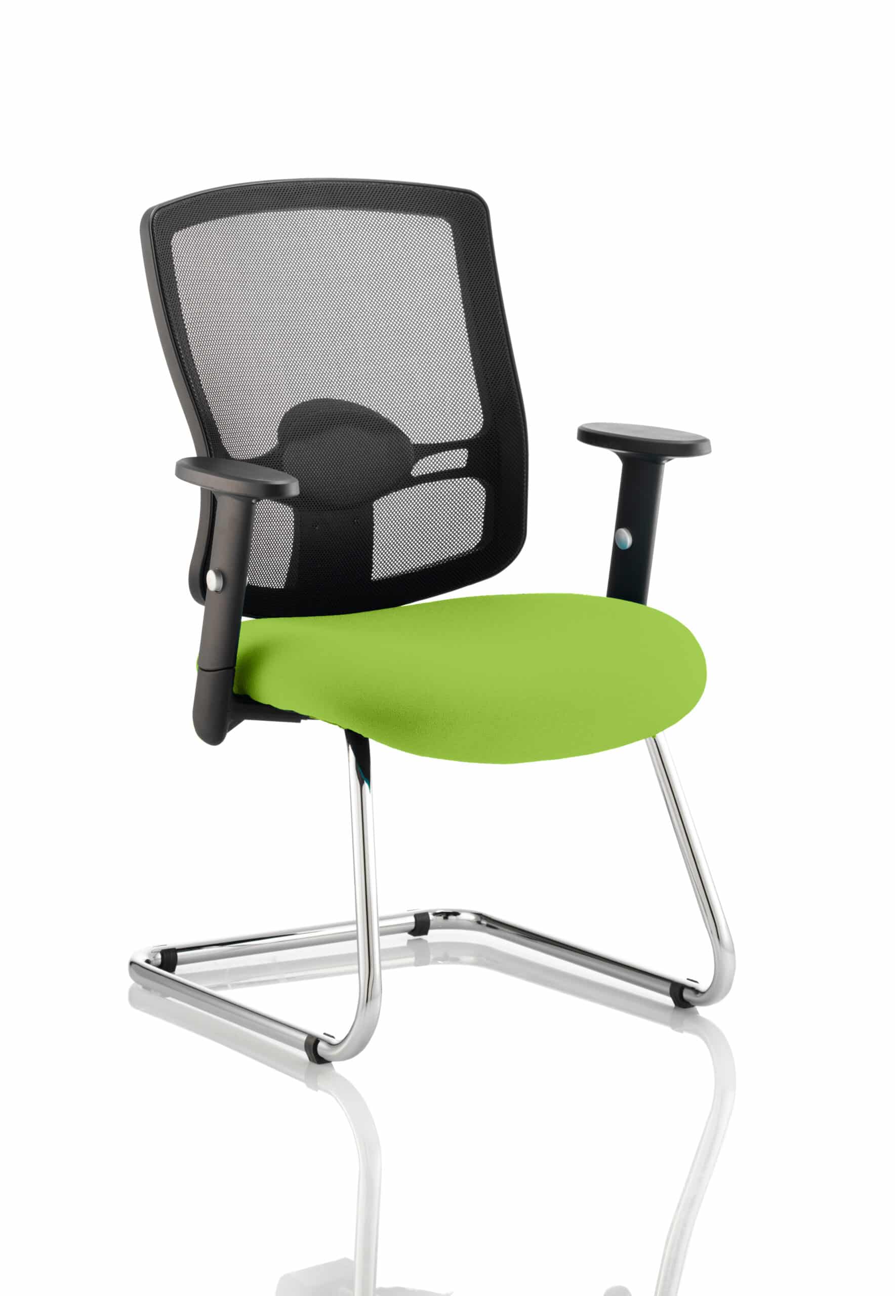 Portland Mesh Back Cantilever Visitor Chair with Arms - Image 10