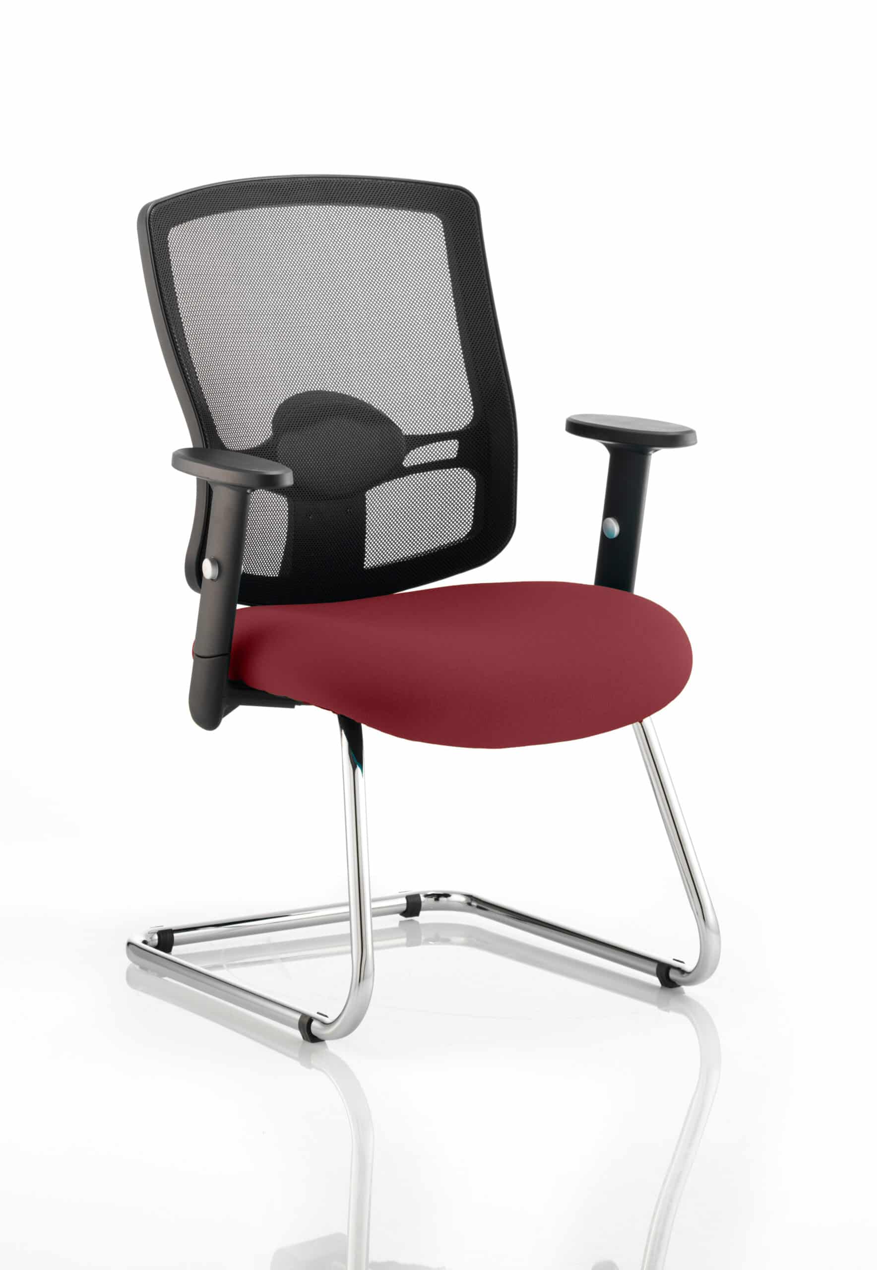 Portland Mesh Back Cantilever Visitor Chair with Arms - Image 14