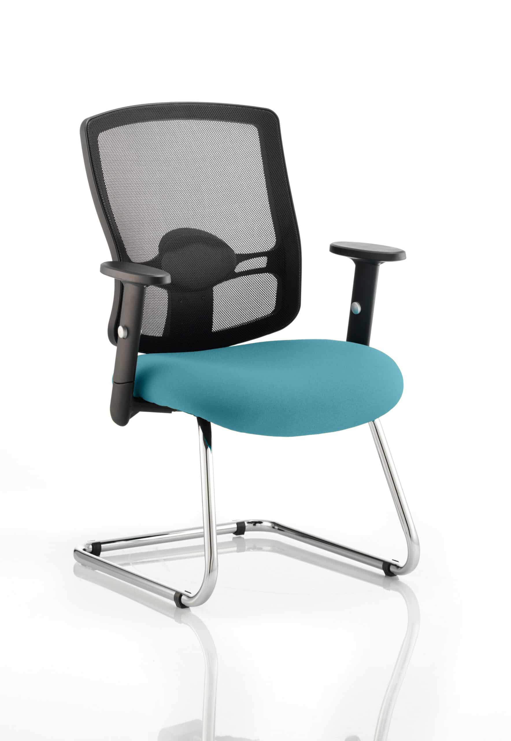 Portland Mesh Back Cantilever Visitor Chair with Arms - Image 15