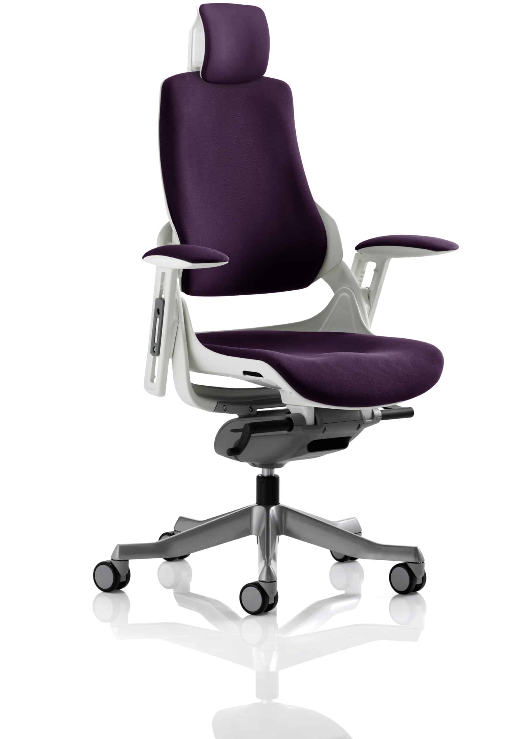 Zure High Back White Shell Executive Office Chair with Arms - Image 72