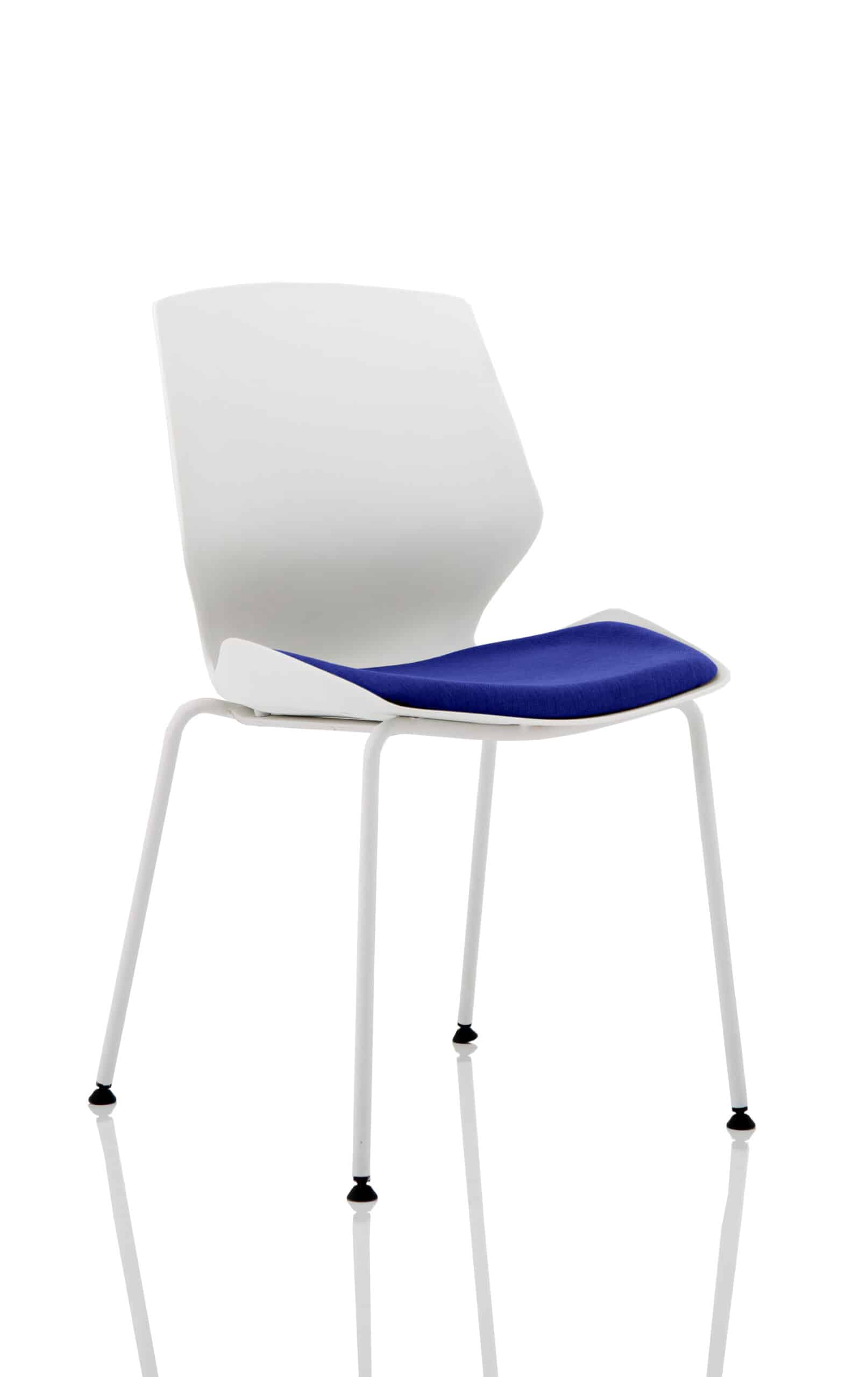 Florence White Frame Fabric Seat Visitor Chair - Image 9