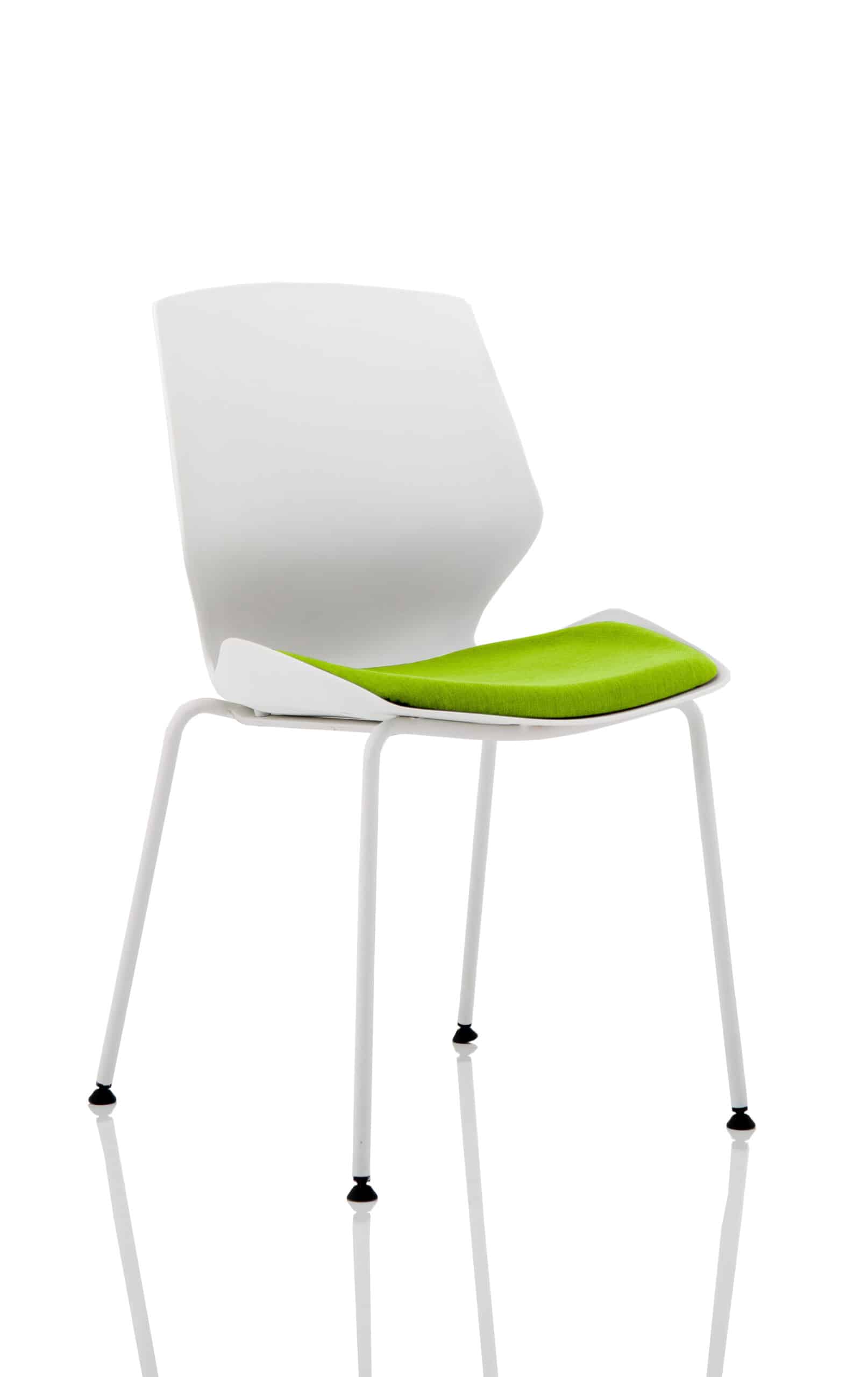 Florence White Frame Fabric Seat Visitor Chair - Image 10
