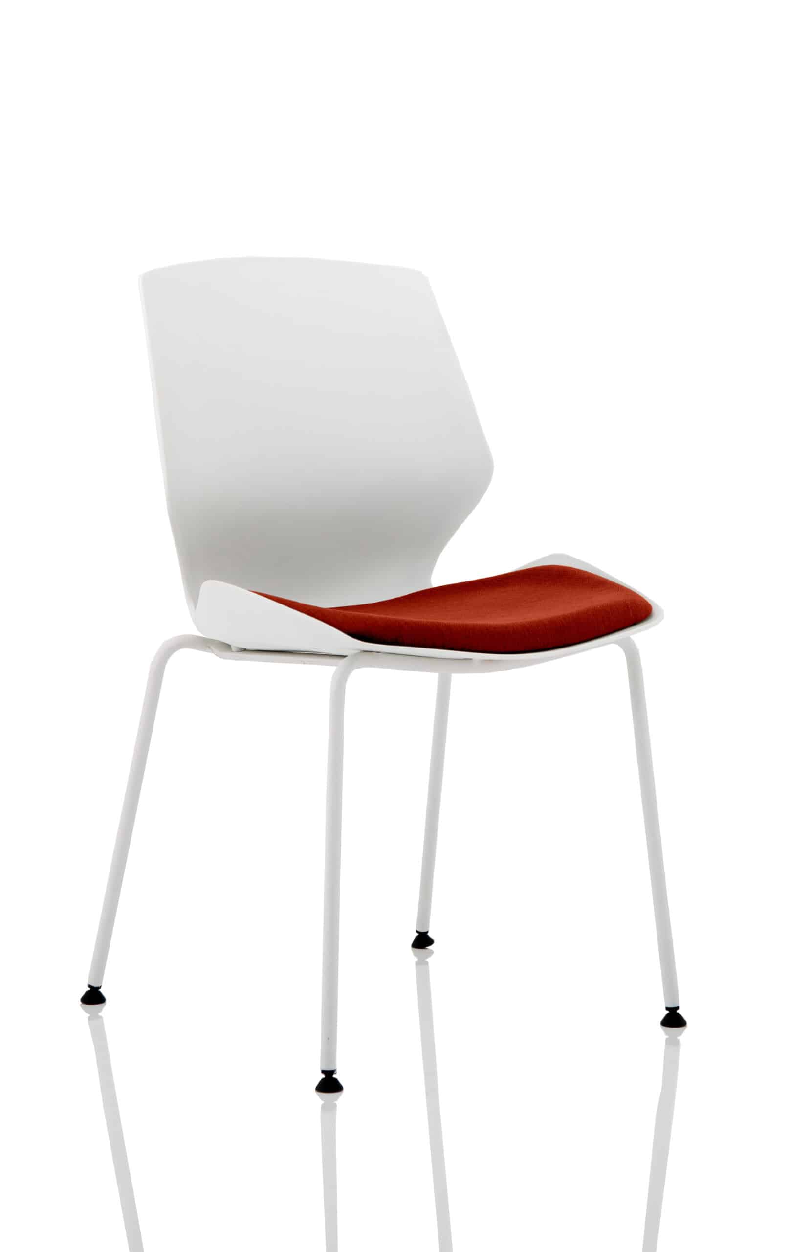 Florence White Frame Fabric Seat Visitor Chair - Image 11