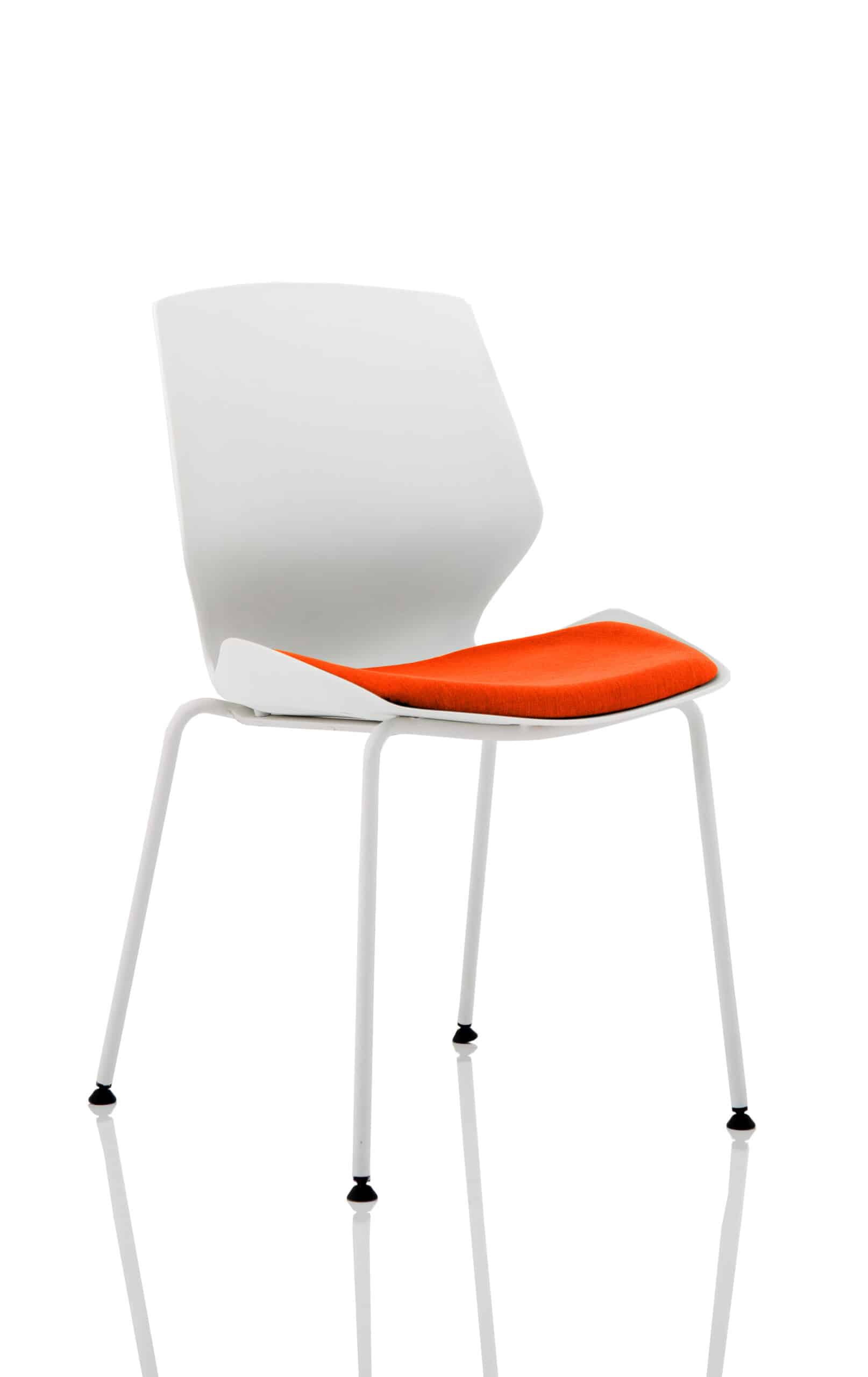Florence White Frame Fabric Seat Visitor Chair - Image 12
