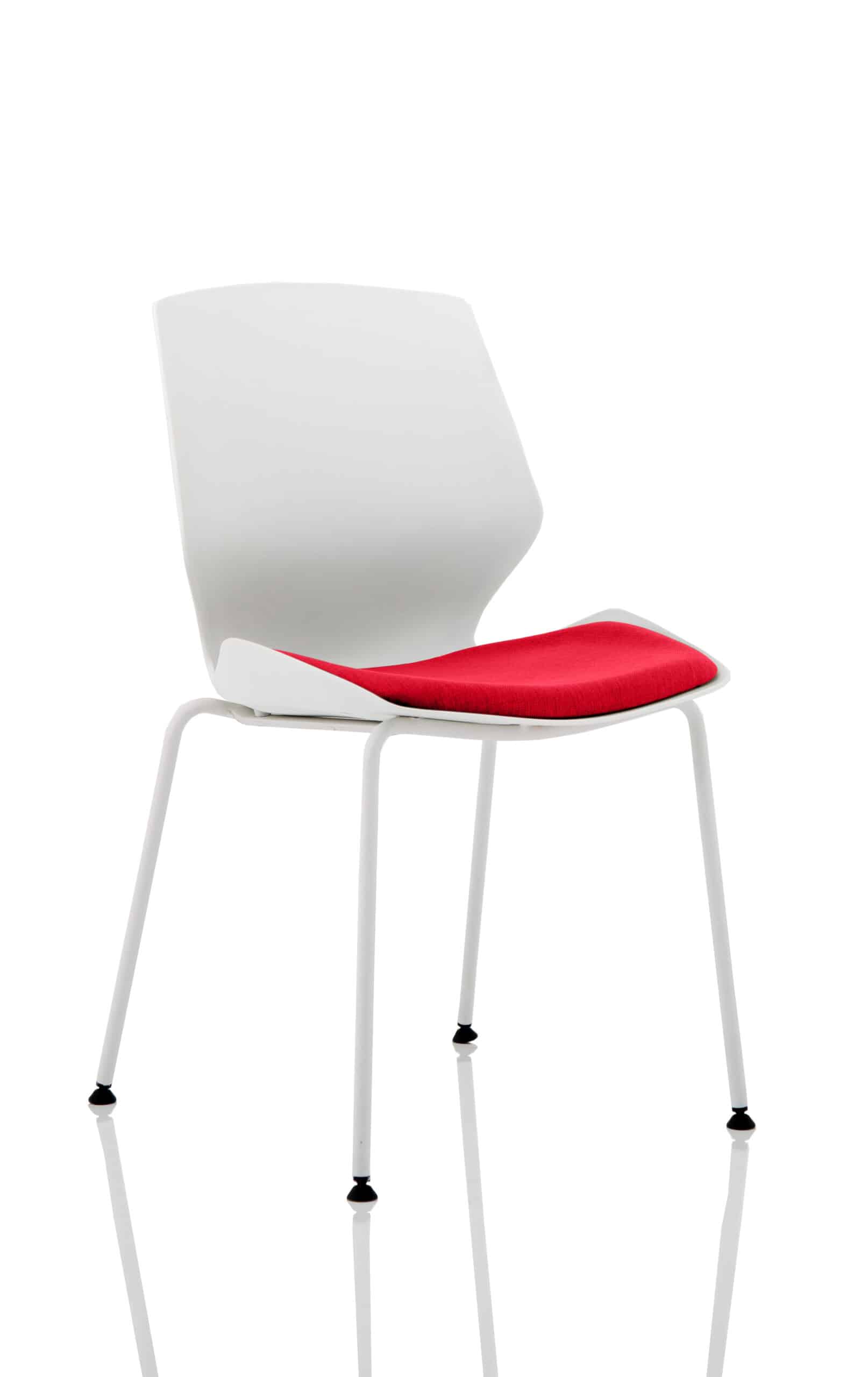 Florence White Frame Fabric Seat Visitor Chair - Image 13