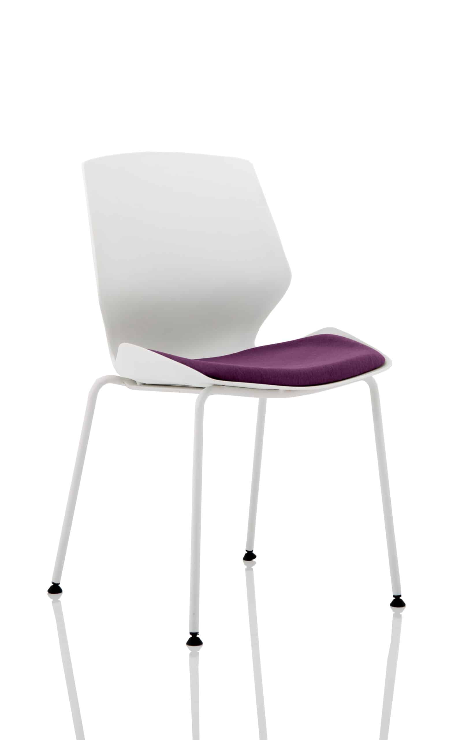 Florence White Frame Fabric Seat Visitor Chair - Image 14