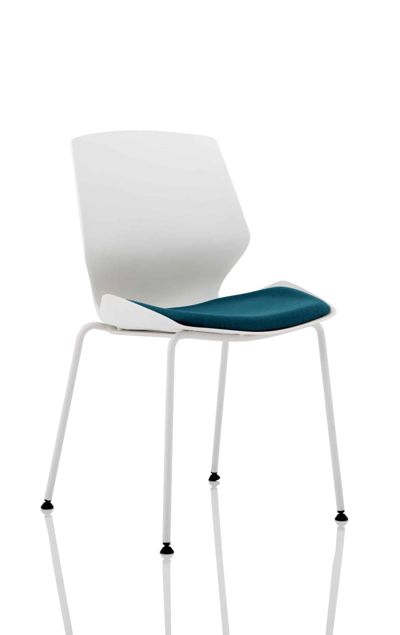 Florence White Frame Fabric Seat Visitor Chair - Image 15