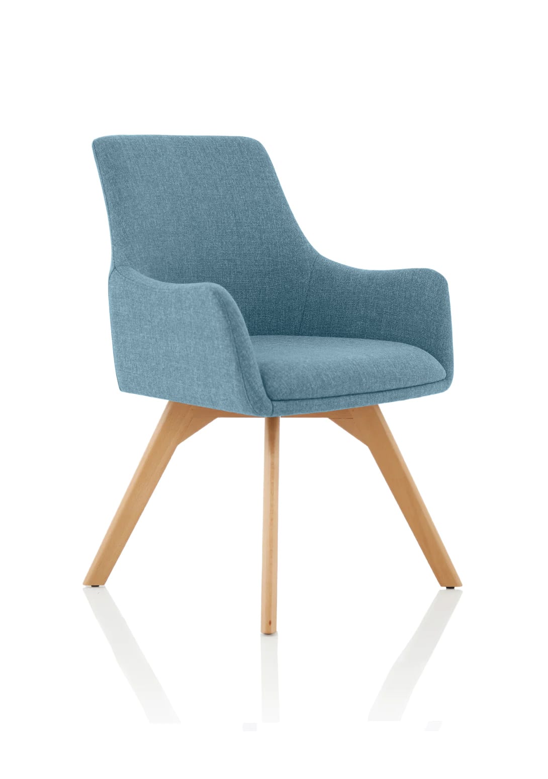 Carmen Grey Fabric Wooden Leg Visitor Chair - Image 8