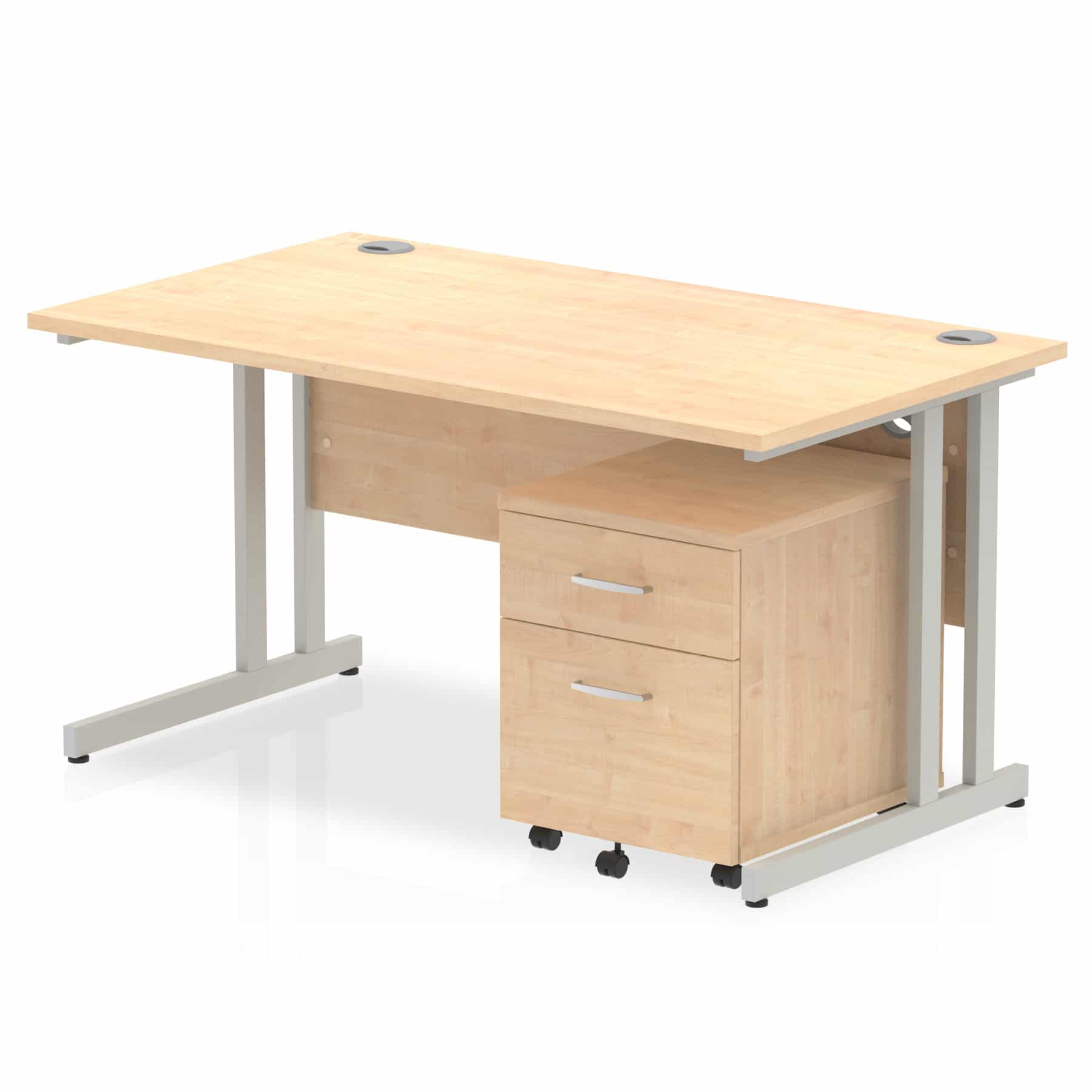Impulse 1400mm Cantilever Straight Desk With Mobile Pedestal - Image 9