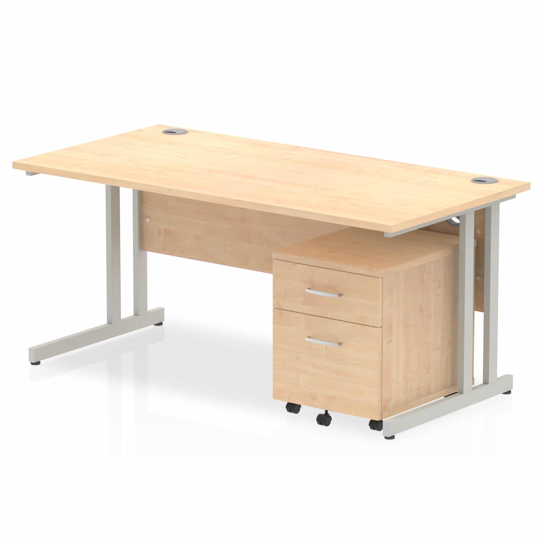 Impulse 1600mm Cantilever Straight Desk With Mobile Pedestal - Image 9