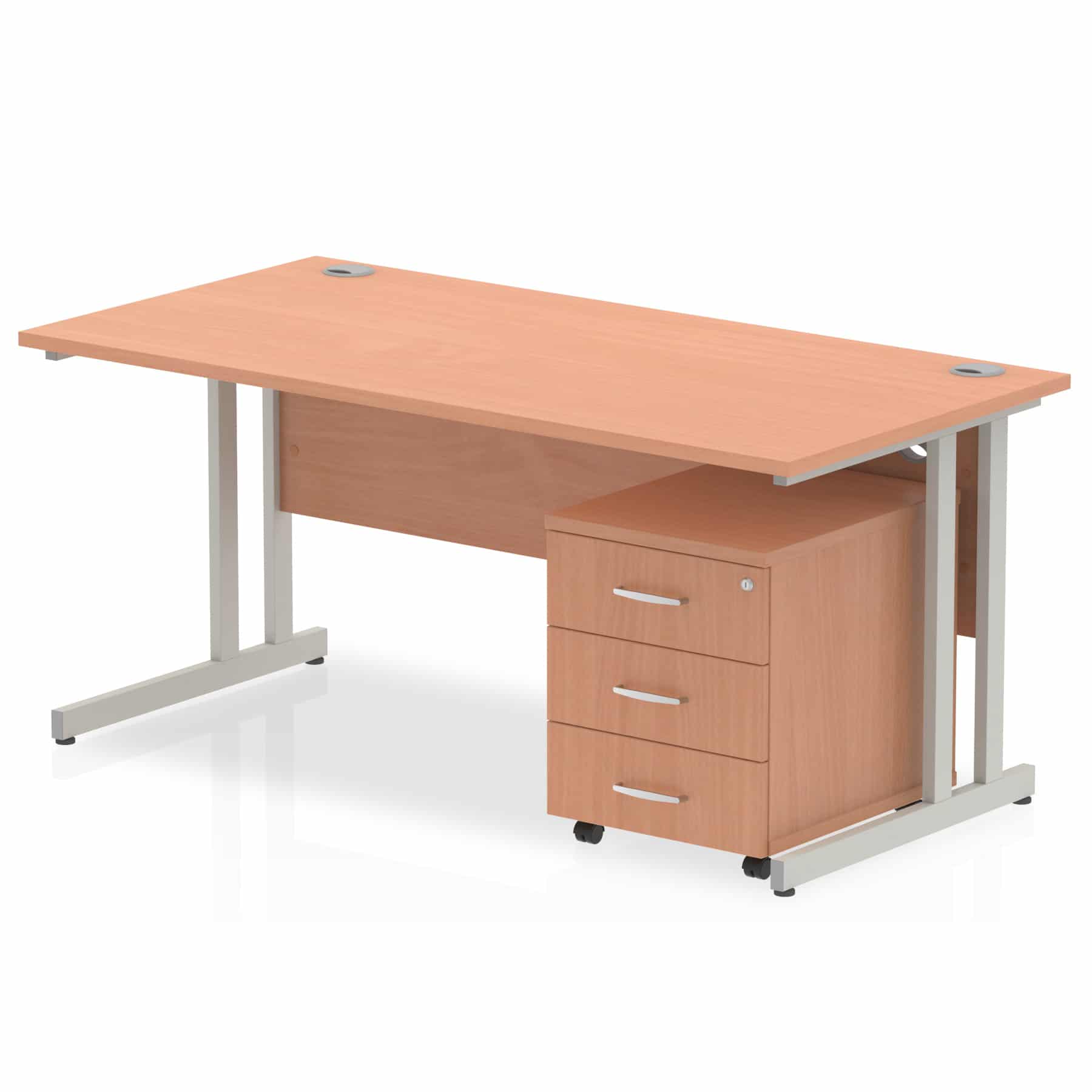Impulse 1400mm Cantilever Straight Desk With Mobile Pedestal - Image 3