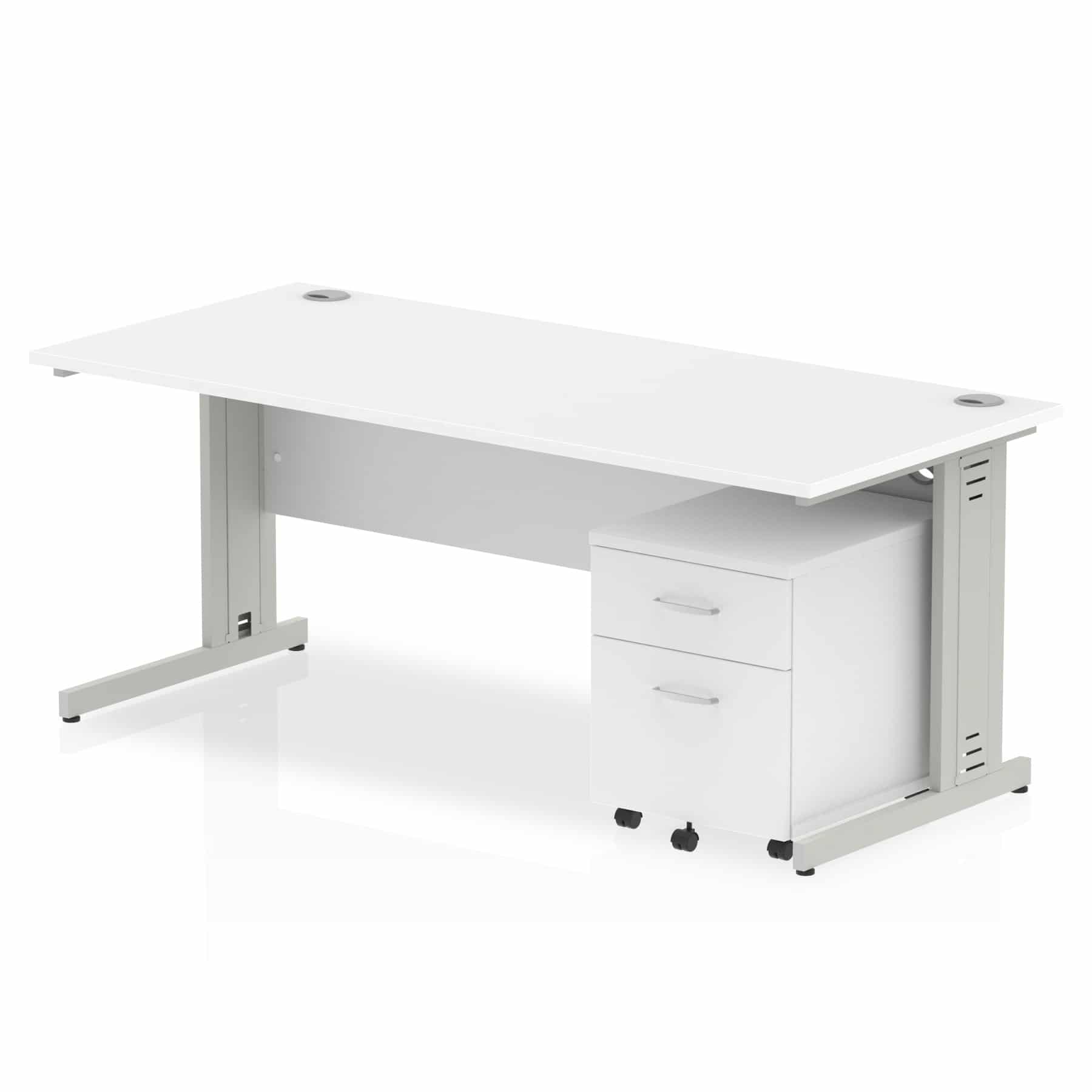 Impulse 1800mm Cable Managed Straight Desk With Mobile Pedestal - Image 21