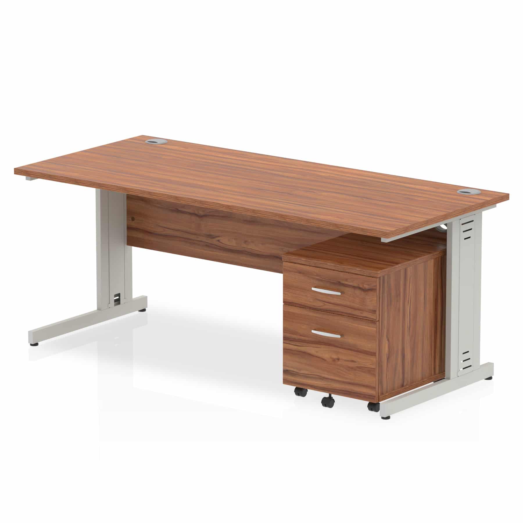 Impulse 1800mm Cable Managed Straight Desk With Mobile Pedestal - Image 17