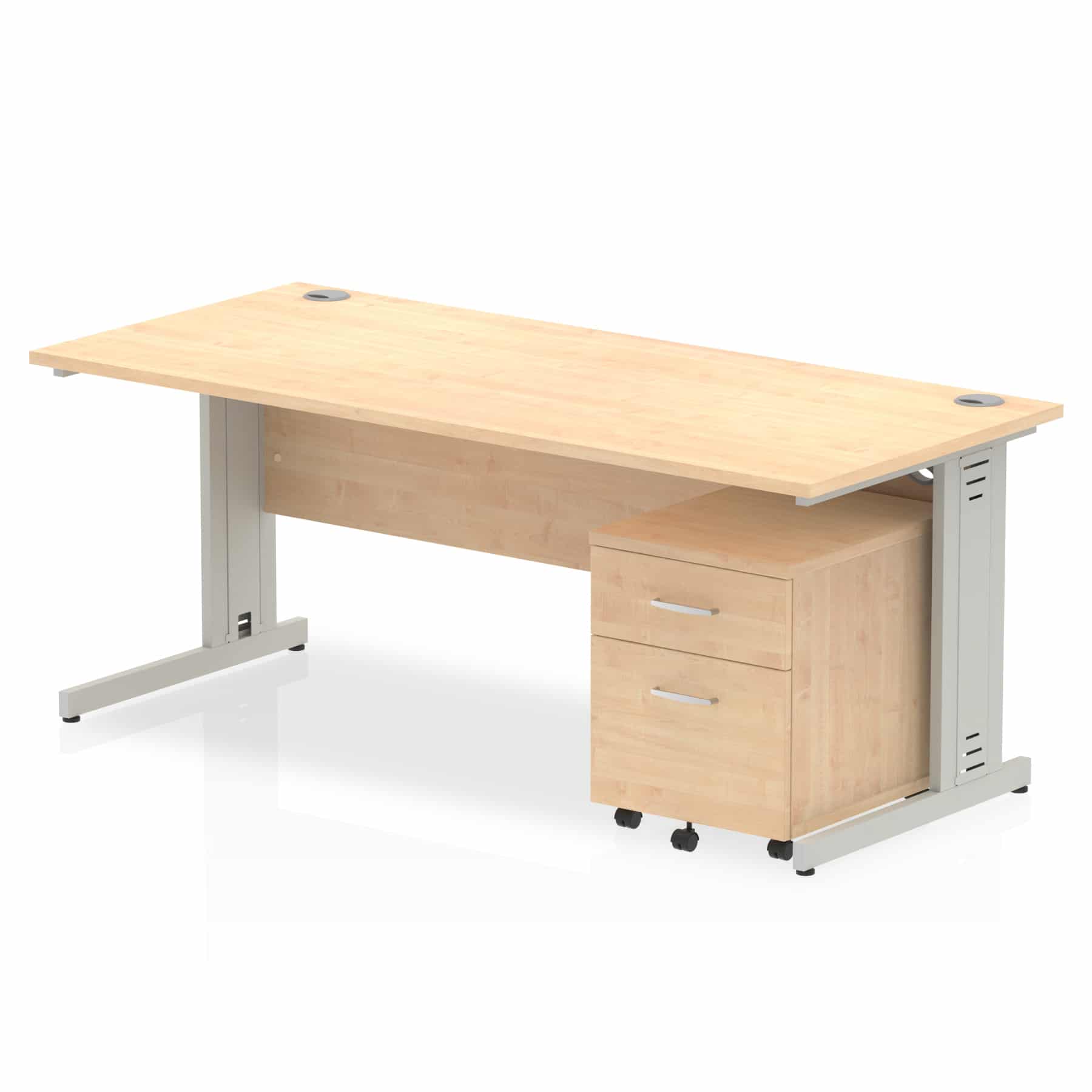Impulse 1800mm Cable Managed Straight Desk With Mobile Pedestal - Image 9