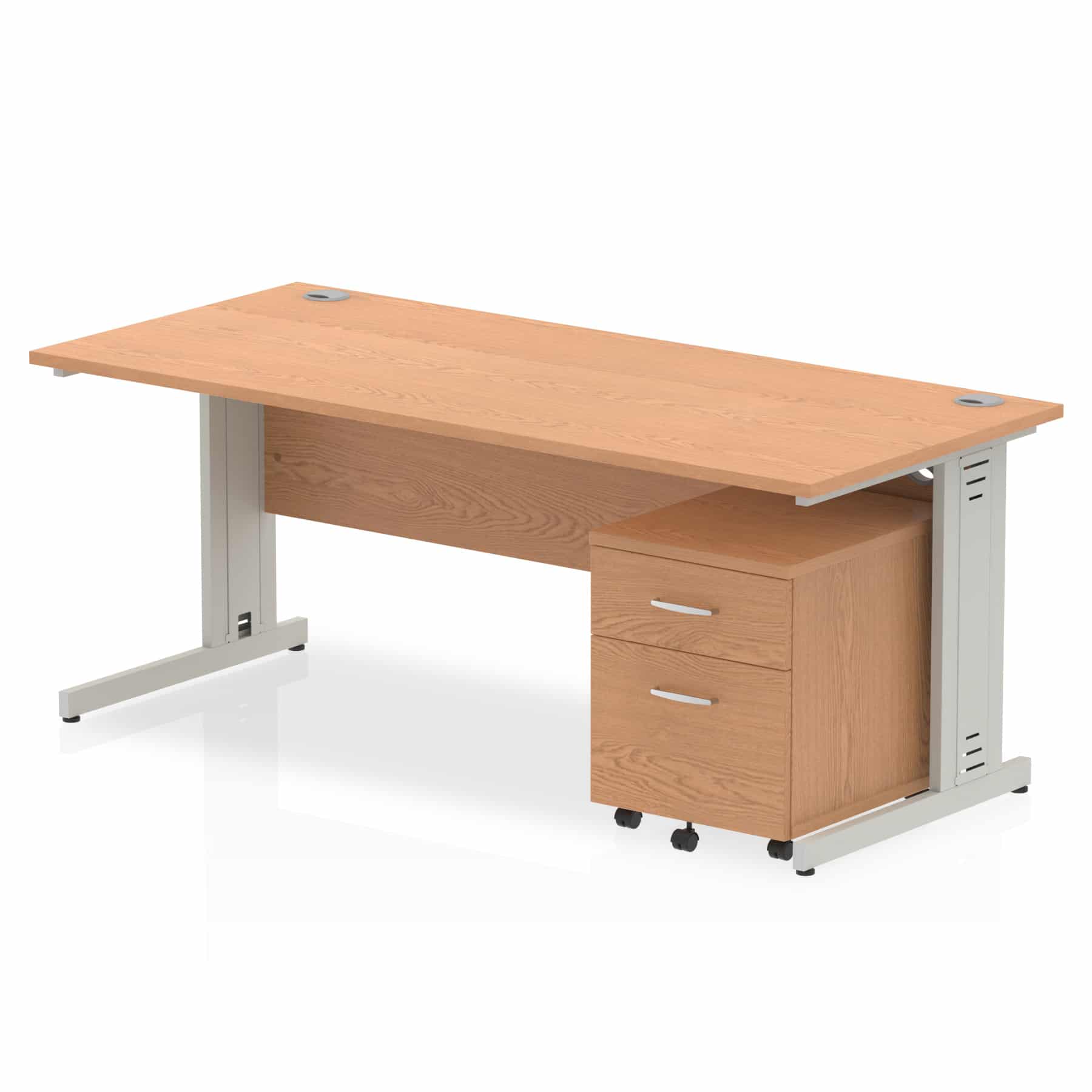 Impulse 1800mm Cable Managed Straight Desk With Mobile Pedestal - Image 13