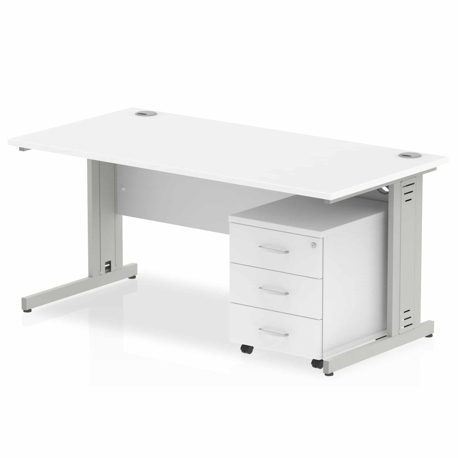 Impulse 1800mm Cable Managed Straight Desk With Mobile Pedestal - Image 22