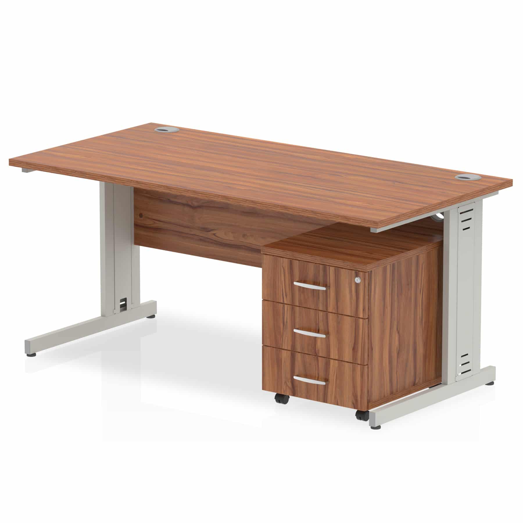 Impulse 1800mm Cable Managed Straight Desk With Mobile Pedestal - Image 18