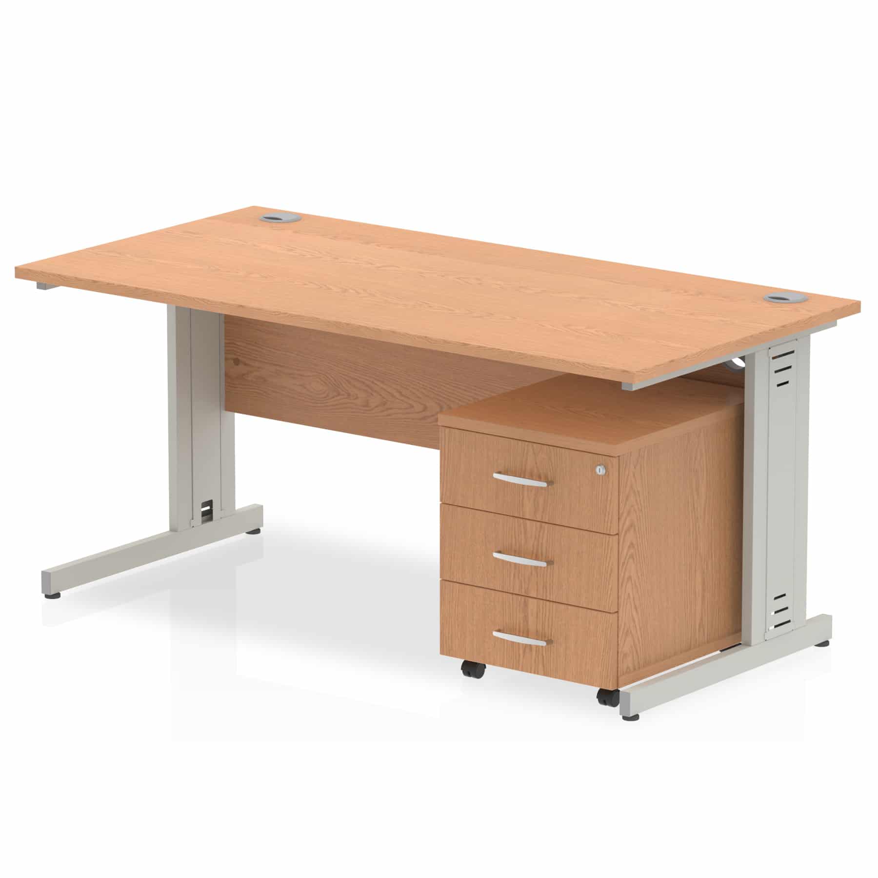 Impulse 1800mm Cable Managed Straight Desk With Mobile Pedestal - Image 14