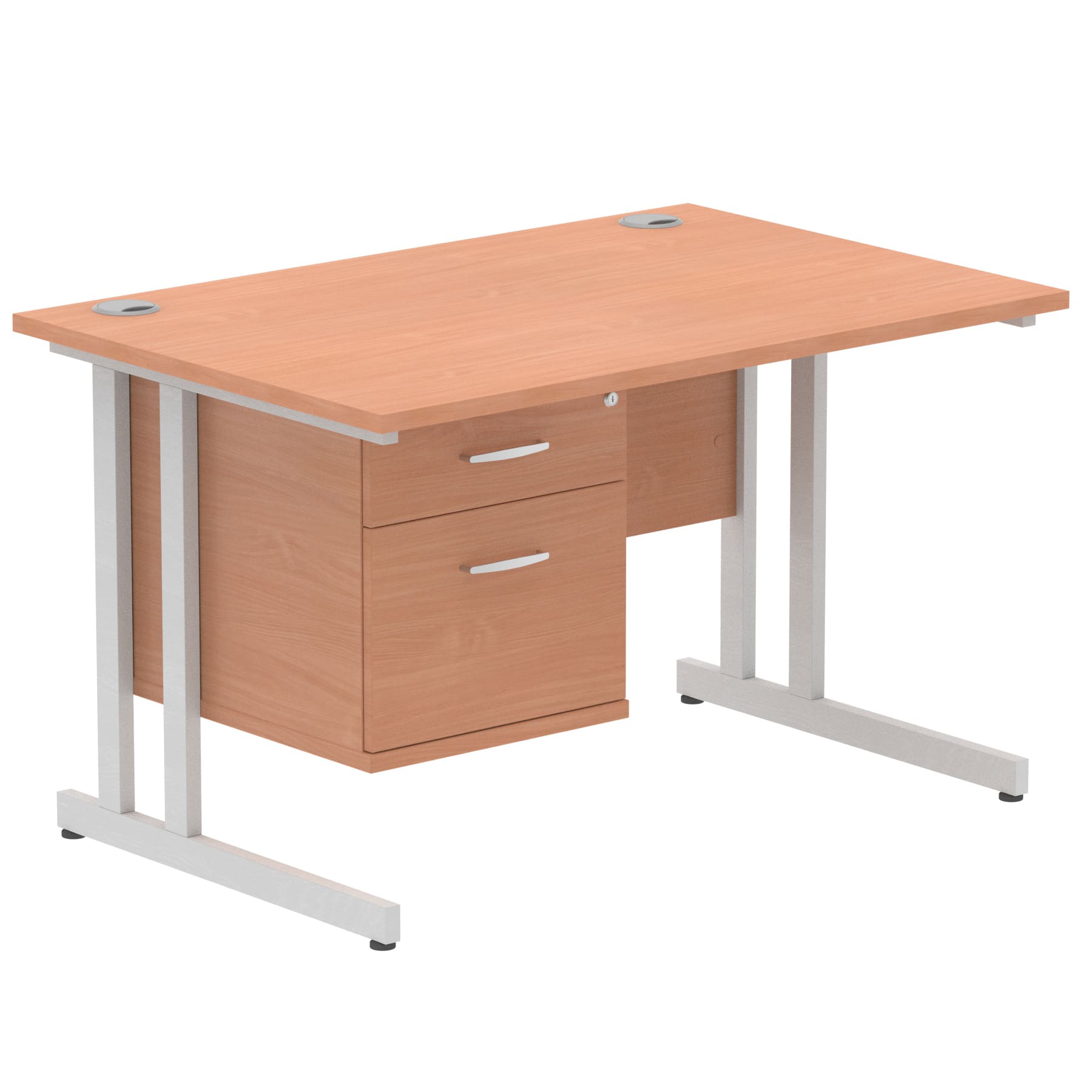 Impulse 1200mm Cantilever Straight Desk With Single Fixed Pedestal - Image 62