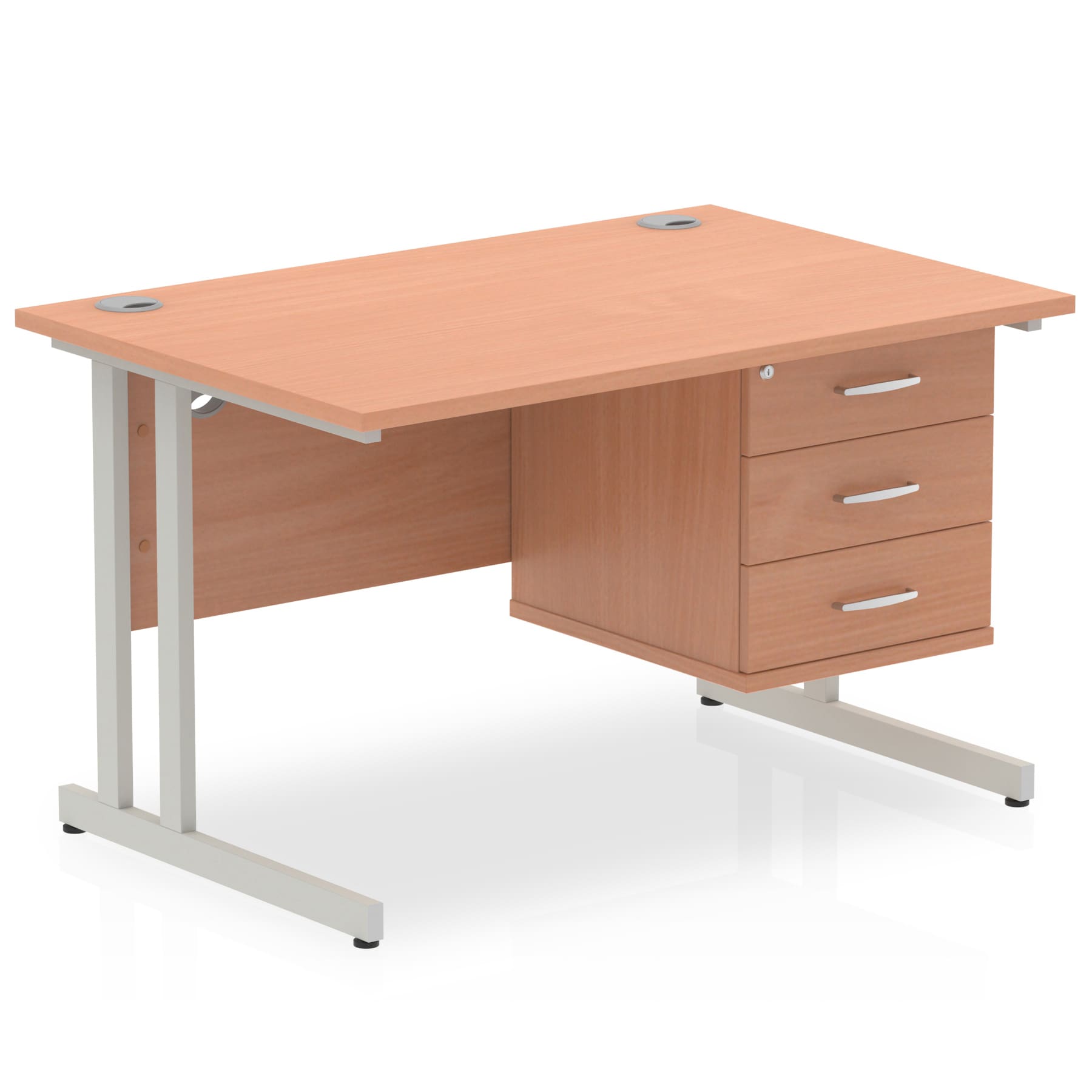 Impulse 1200mm Cantilever Straight Desk With Single Fixed Pedestal - Image 69